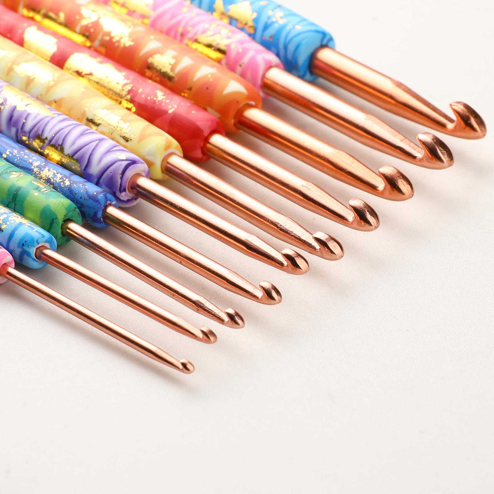 10x Art Aluminum Crochet Hooks Knitting Needles Sewing Craft Tools Supplies