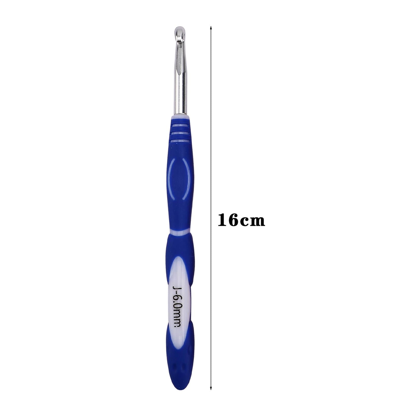 9Pcs TPR Aluminium Crochet Hooks Needle Yarn Knitting Hook 2-6mm Sewing Tool F