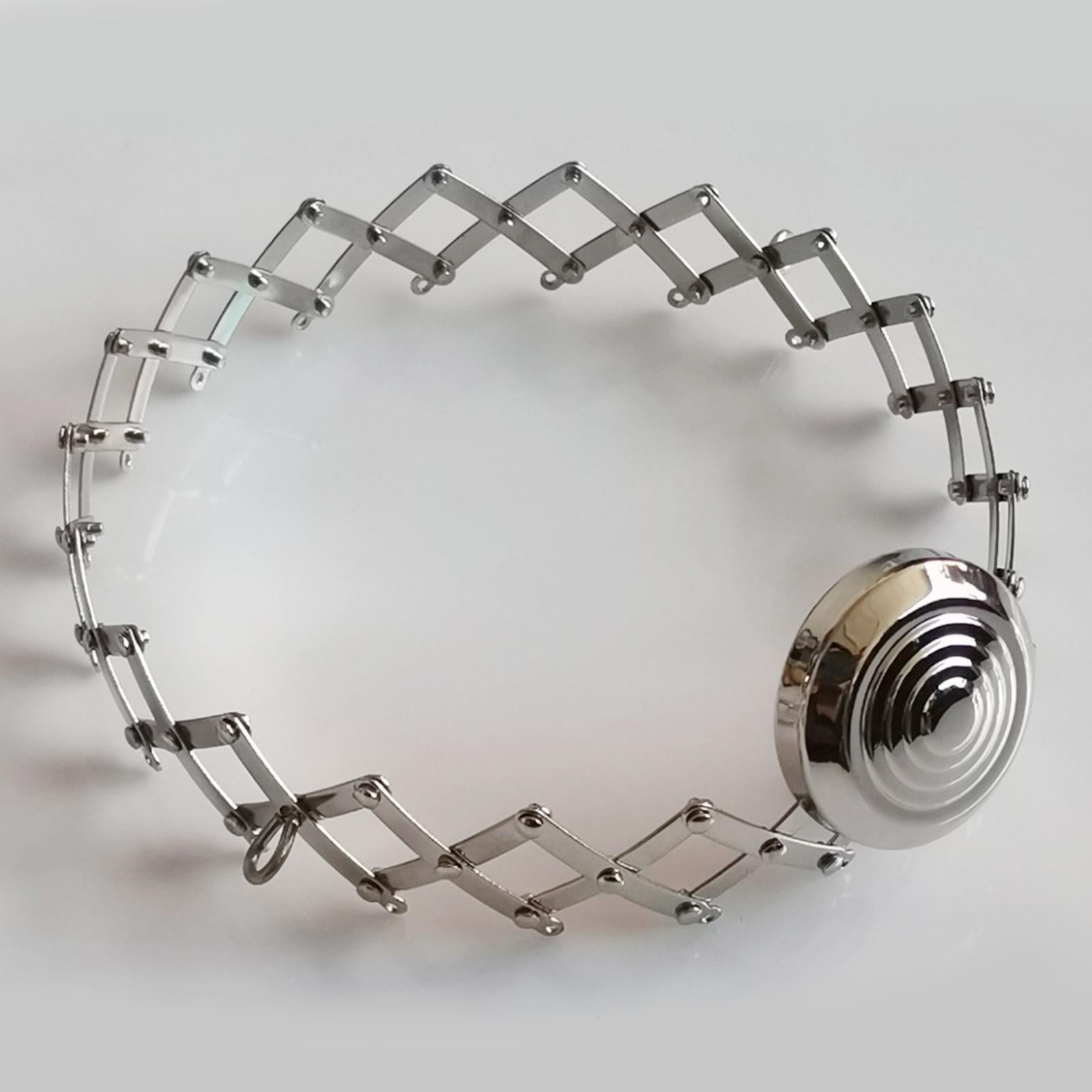 Open Size Expandable Gate Purse Frame Coin Cylinder with Loops Retractable