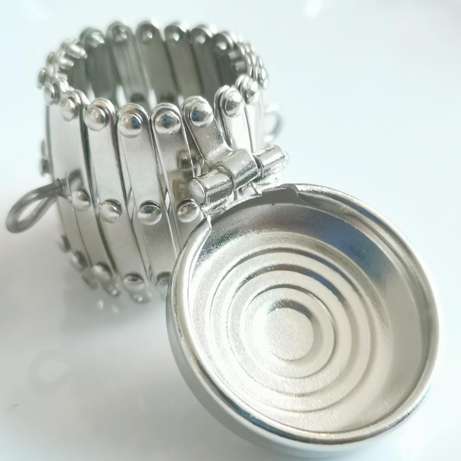 Open Size Expandable Gate Purse Frame Coin Cylinder with Loops Retractable