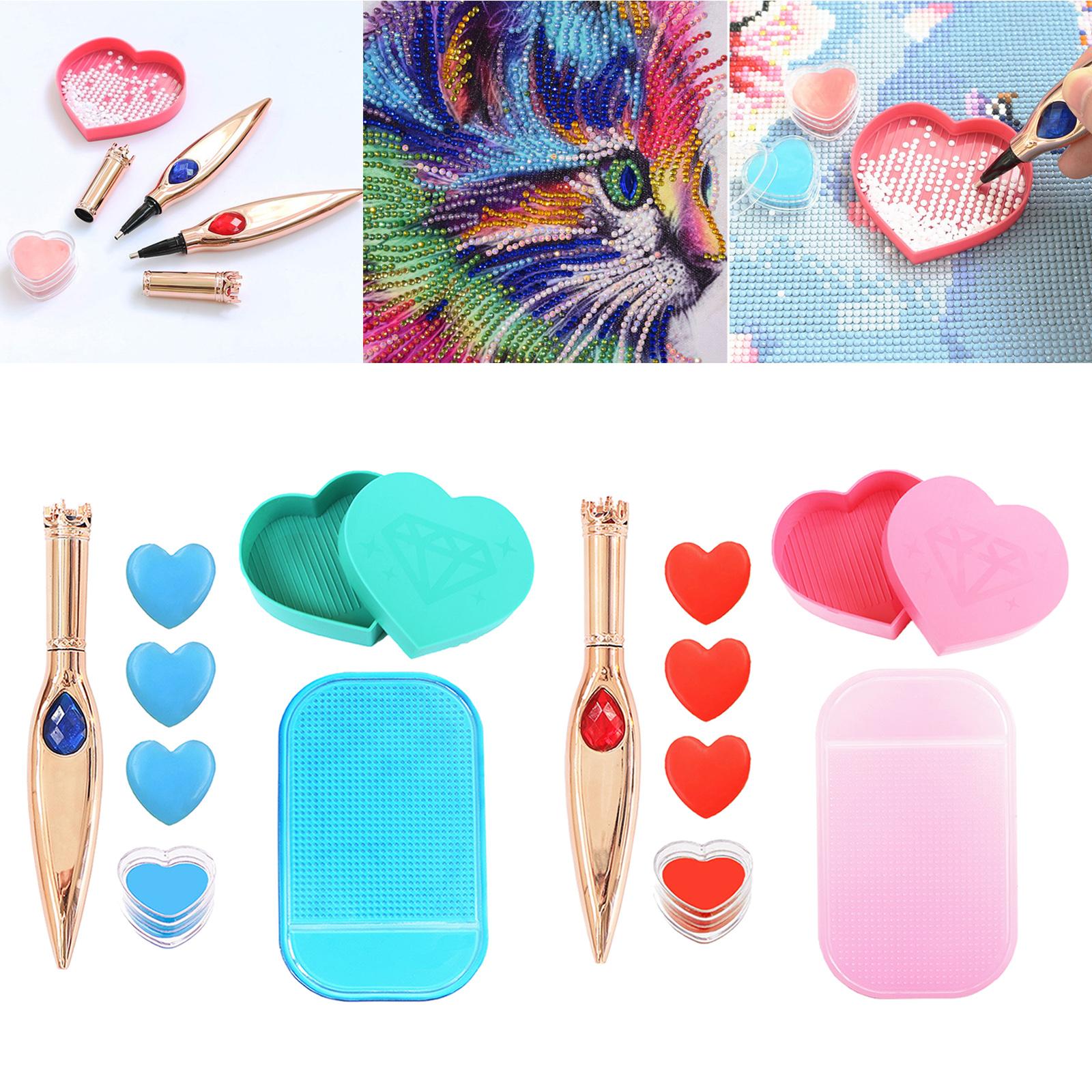 Diamond Art Pen and Trays Set Embroidery Tools for Crafts Cross Stitch Red