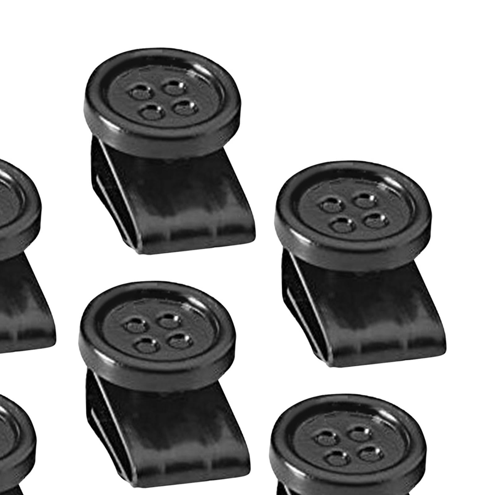 6Pcs Clip On Buttons Extender for Mask for Ear Relief Hat Hairband Black