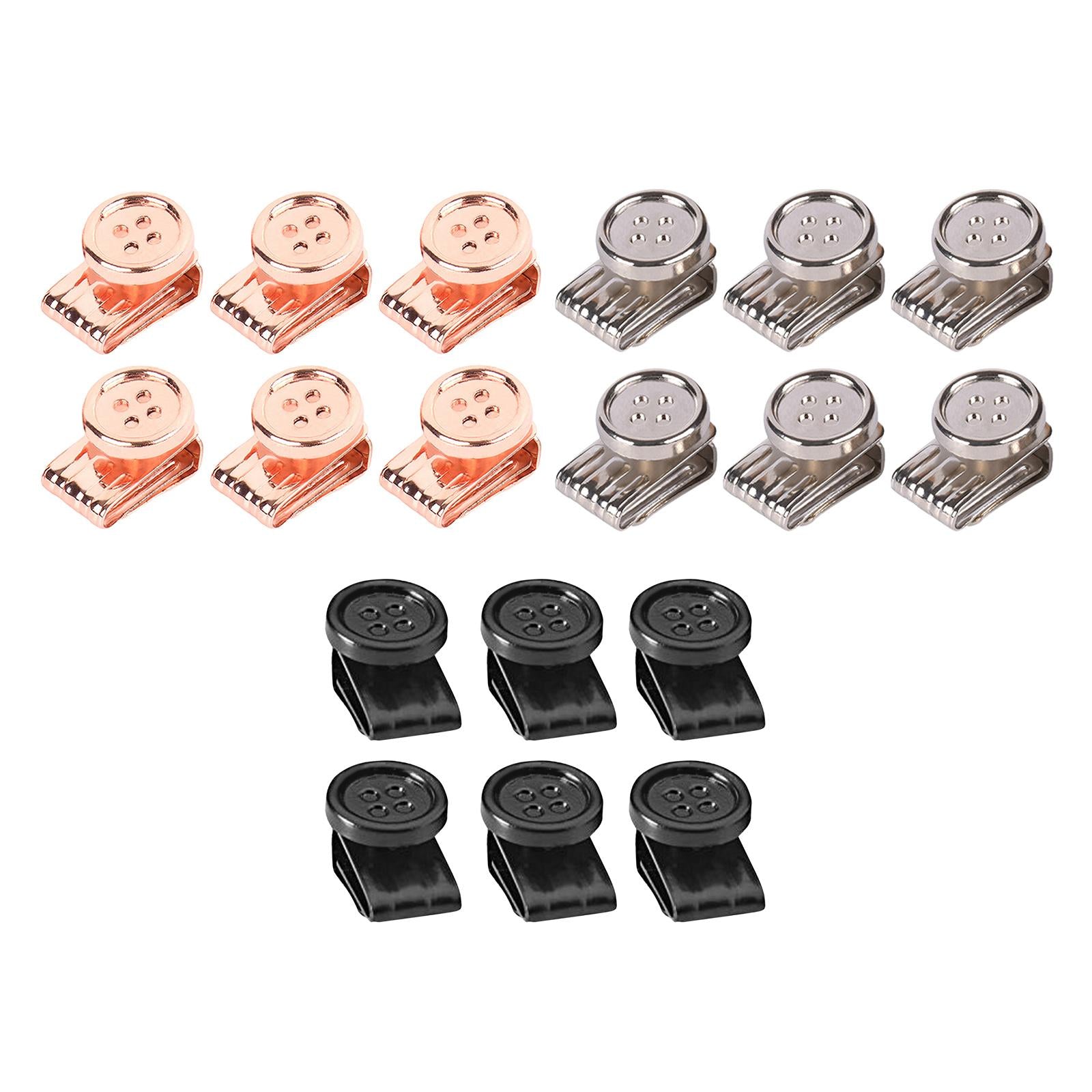 6Pcs Clip On Buttons Extender for Mask for Ear Relief Hat Hairband Black