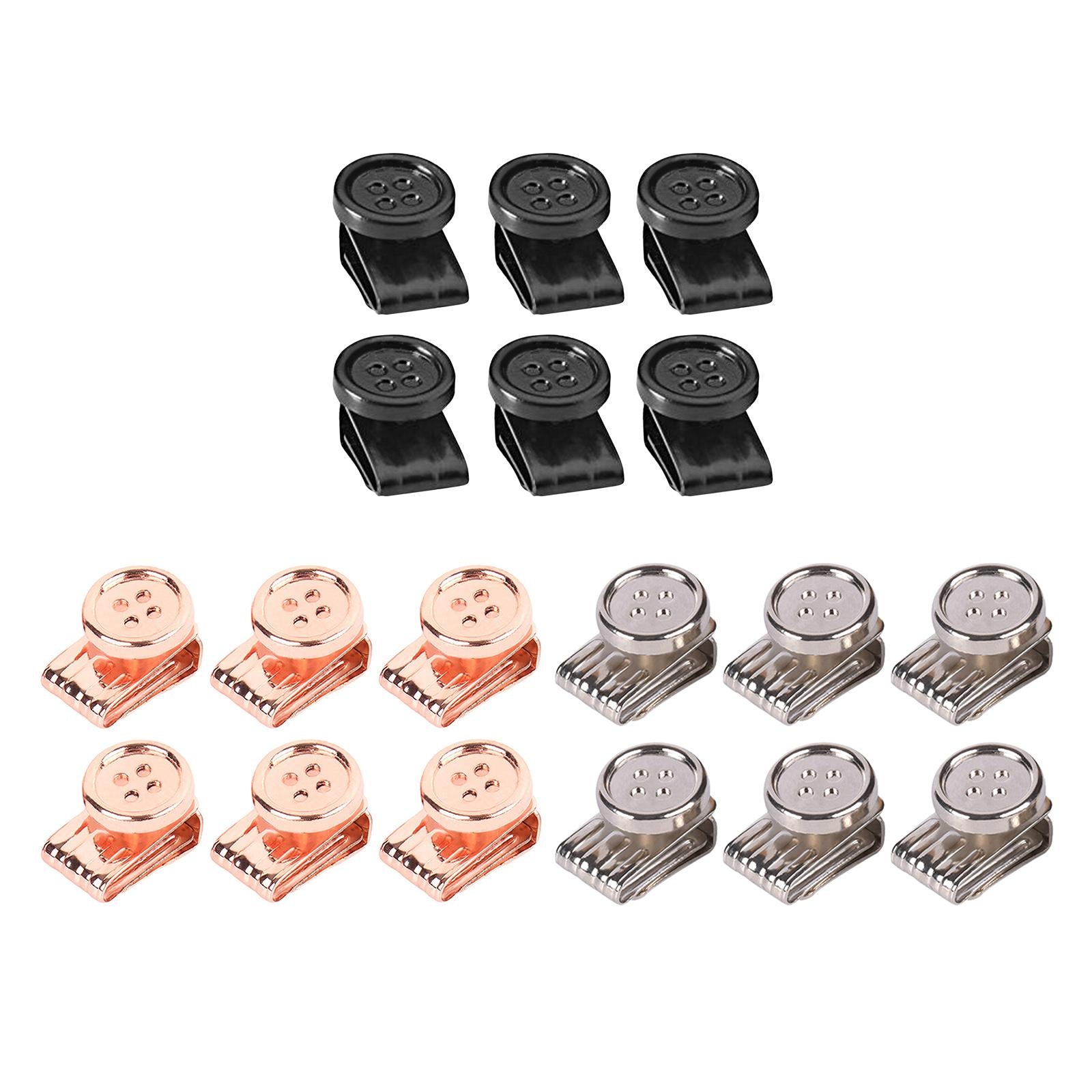 6Pcs Clip On Buttons Extender for Mask for Ear Relief Hat Hairband Black