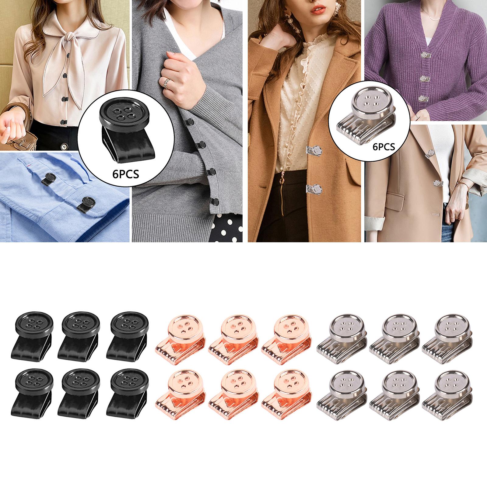 6Pcs Clip On Buttons Extender for Mask for Ear Relief Hat Hairband Black
