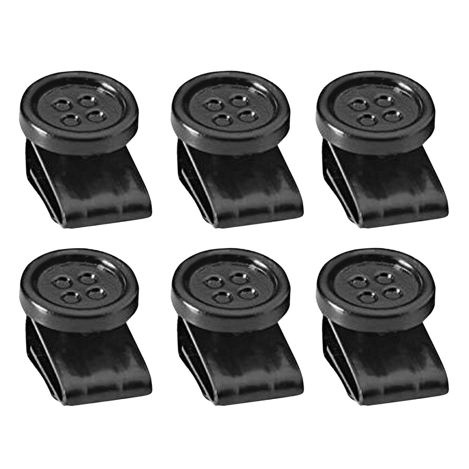 6Pcs Clip On Buttons Extender for Mask for Ear Relief Hat Hairband Black