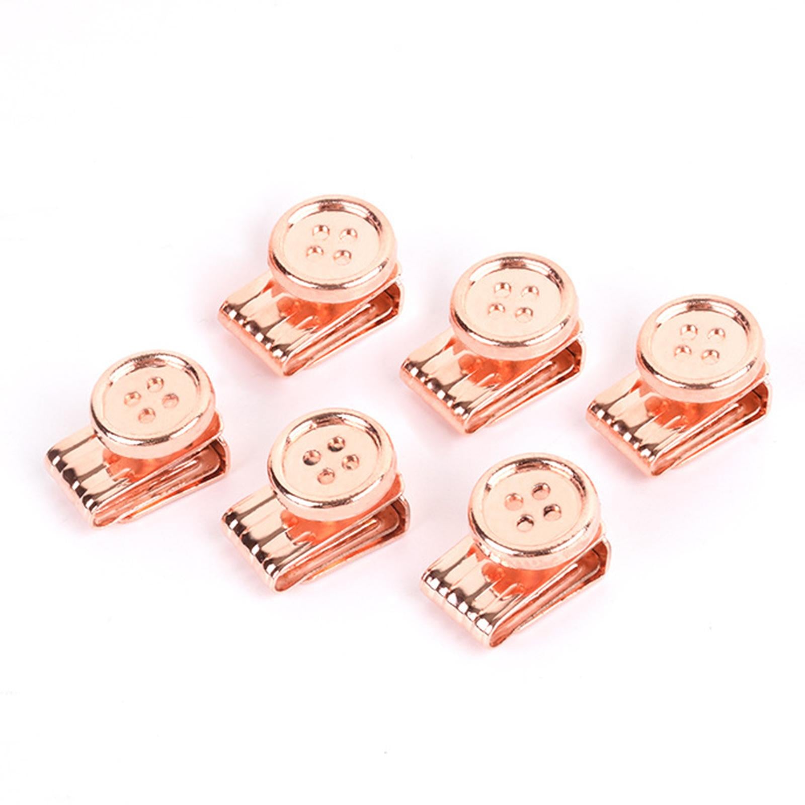 6Pcs Clip On Buttons Extender for Mask for Ear Relief Hat Hairband Rose Gold