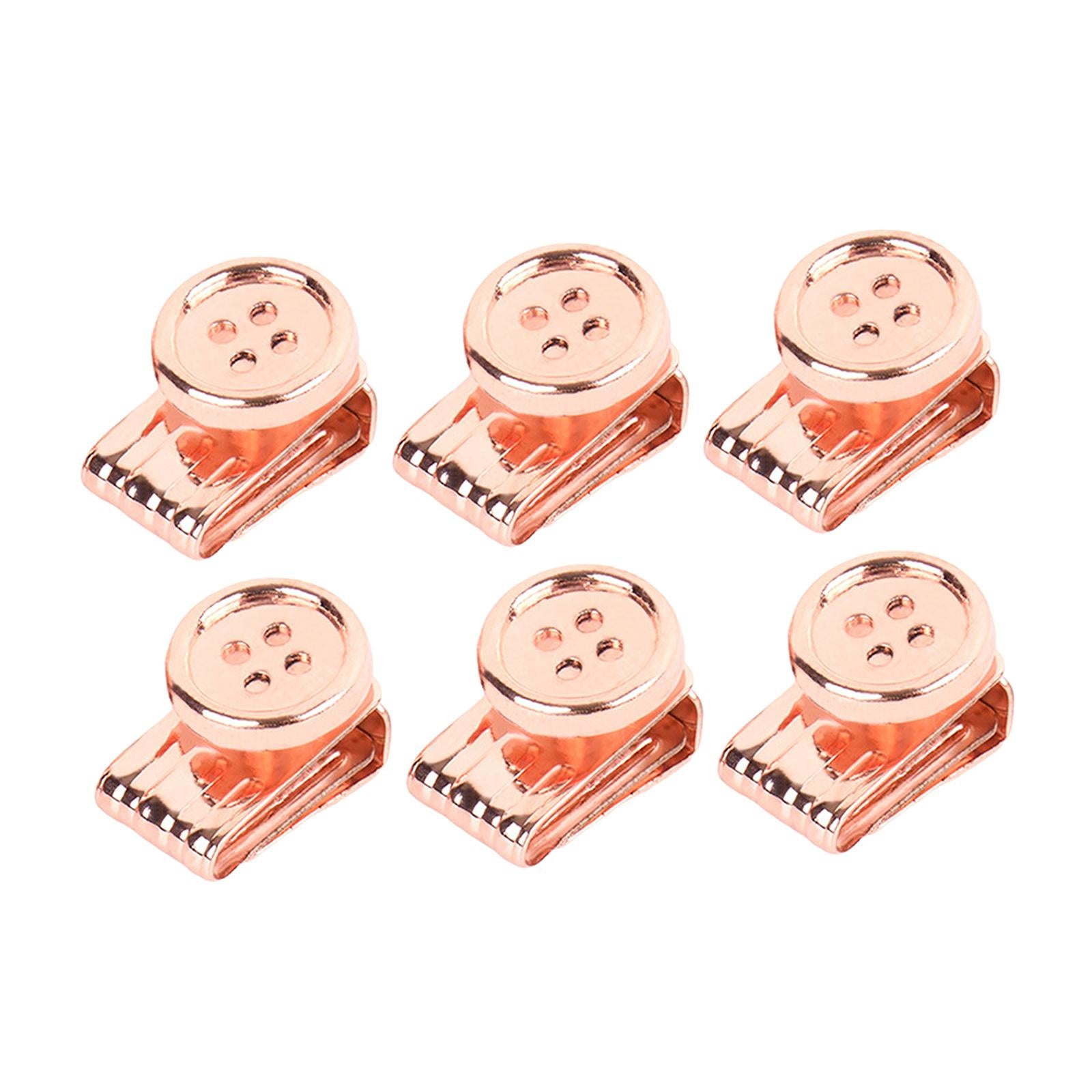 6Pcs Clip On Buttons Extender for Mask for Ear Relief Hat Hairband Rose Gold