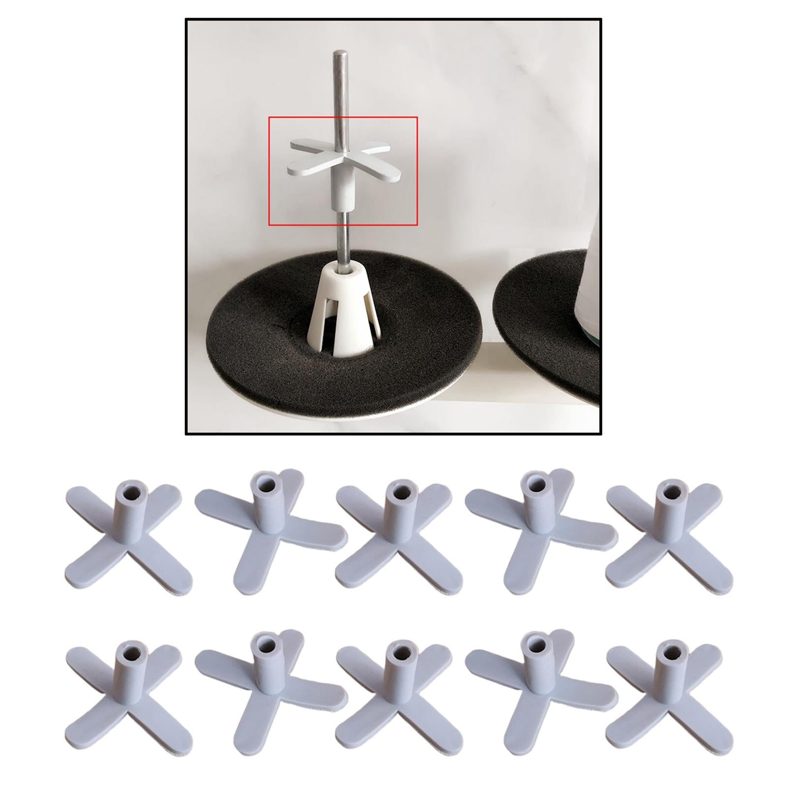10 PCS Coil Cross Stand Thread Spool Cone Holder White Plastic Sewing Part