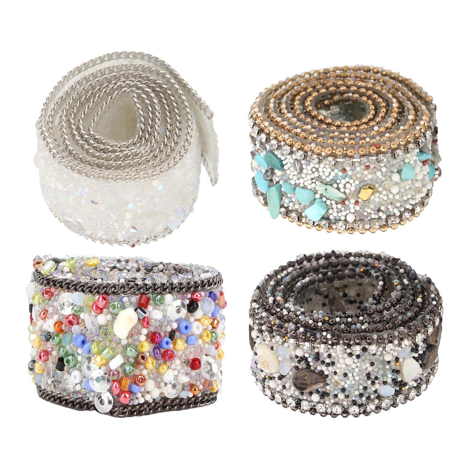 Gravel Shell Diamond Lace Ribbon Colorful Trim Sewing Embellish White