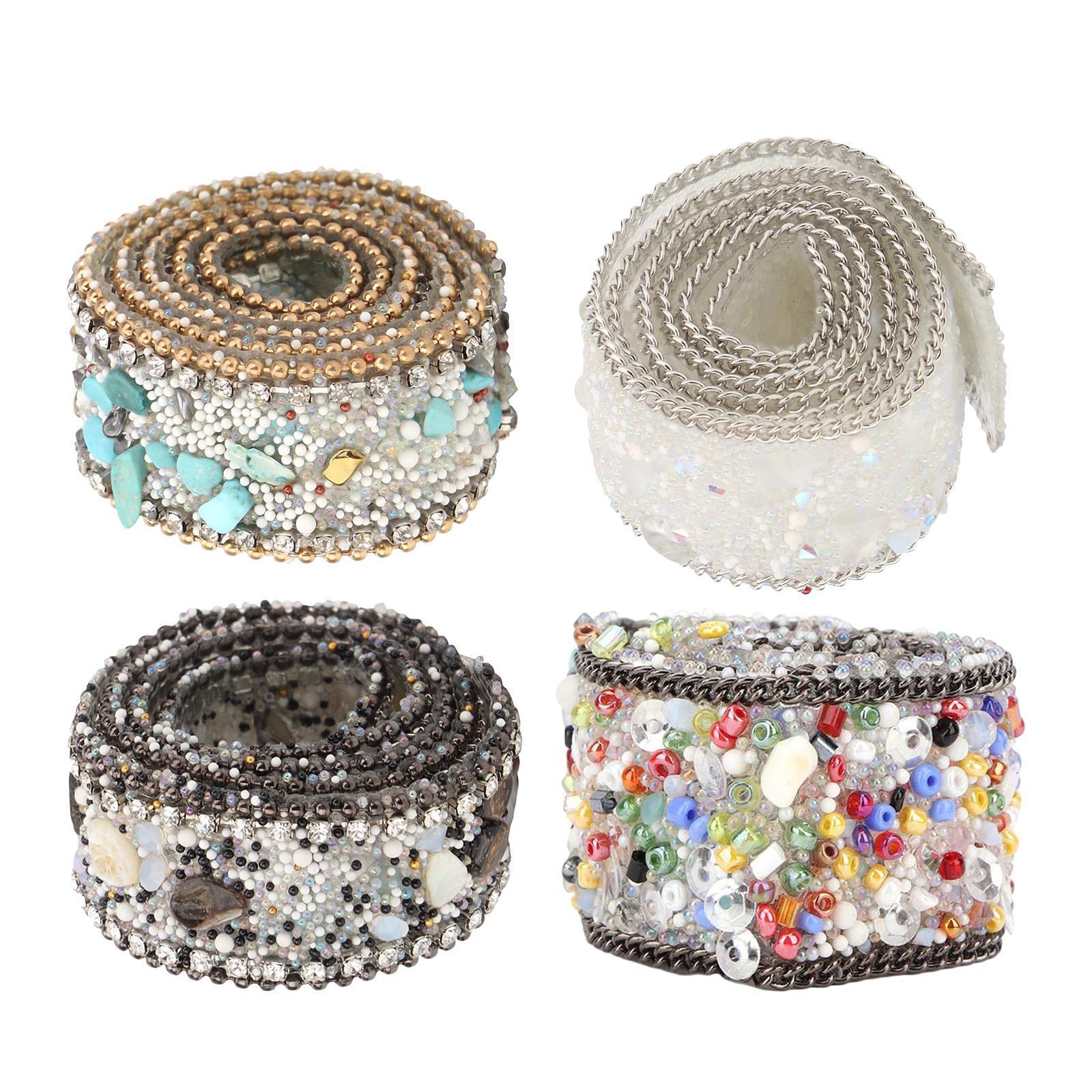 Gravel Shell Diamond Lace Ribbon Colorful Trim Sewing Embellish White
