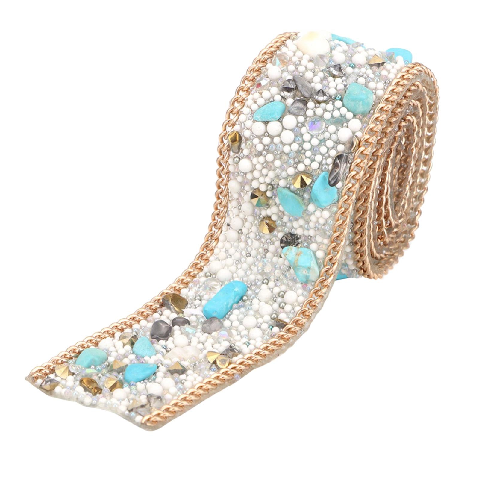 Gravel Shell Diamond Lace Ribbon Colorful Trim Sewing Embellish Green