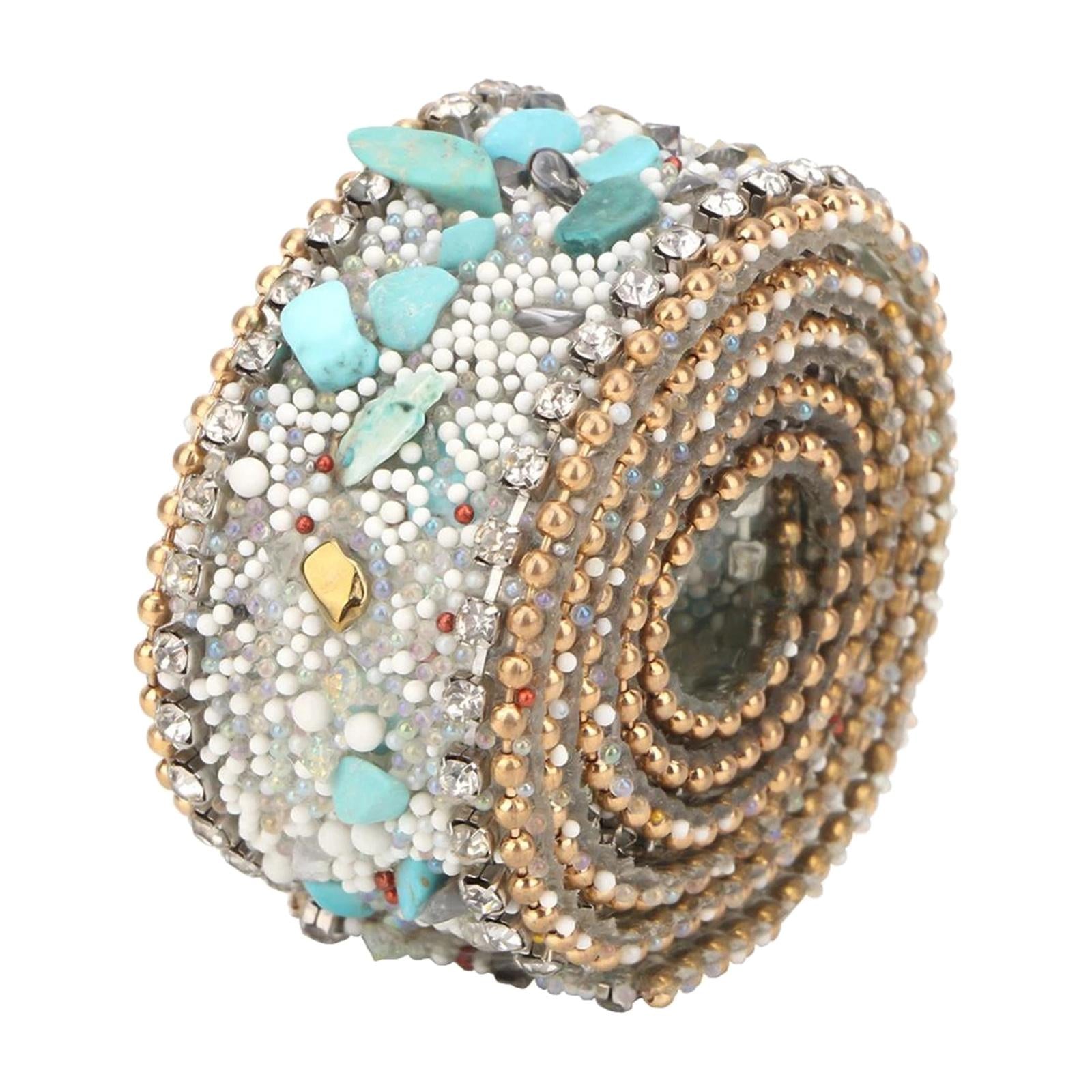 Gravel Shell Diamond Lace Ribbon Colorful Trim Sewing Embellish Green