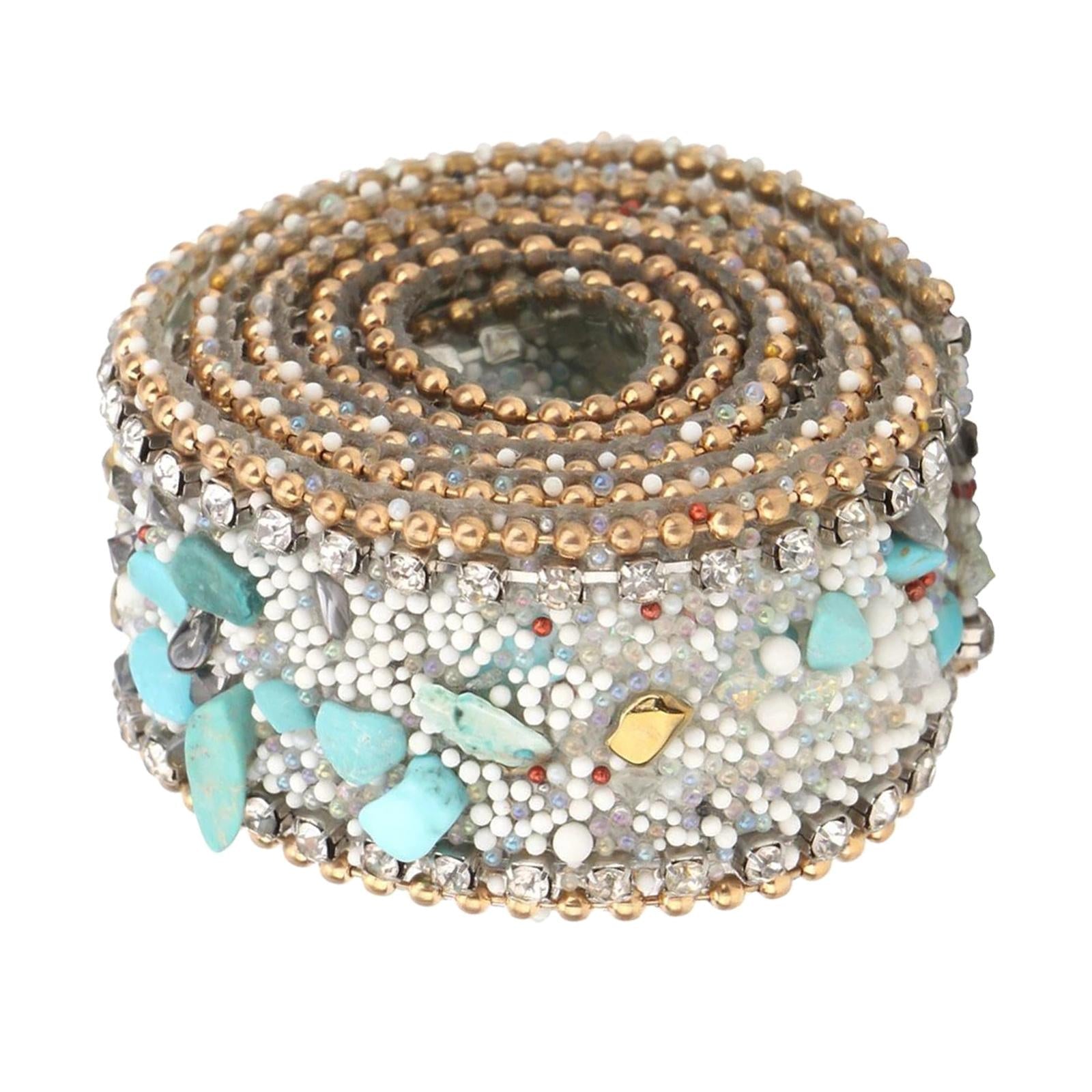 Gravel Shell Diamond Lace Ribbon Colorful Trim Sewing Embellish Green