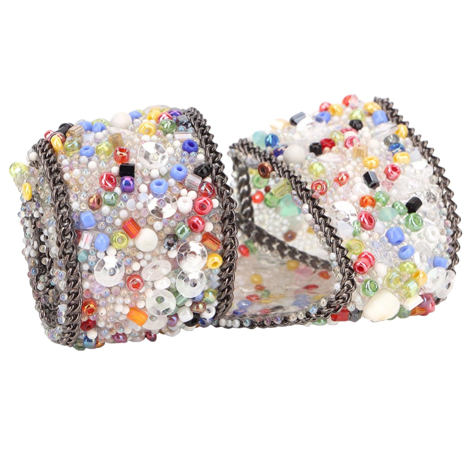Gravel Shell Diamond Lace Ribbon Colorful Trim Sewing Embellish Multicolor