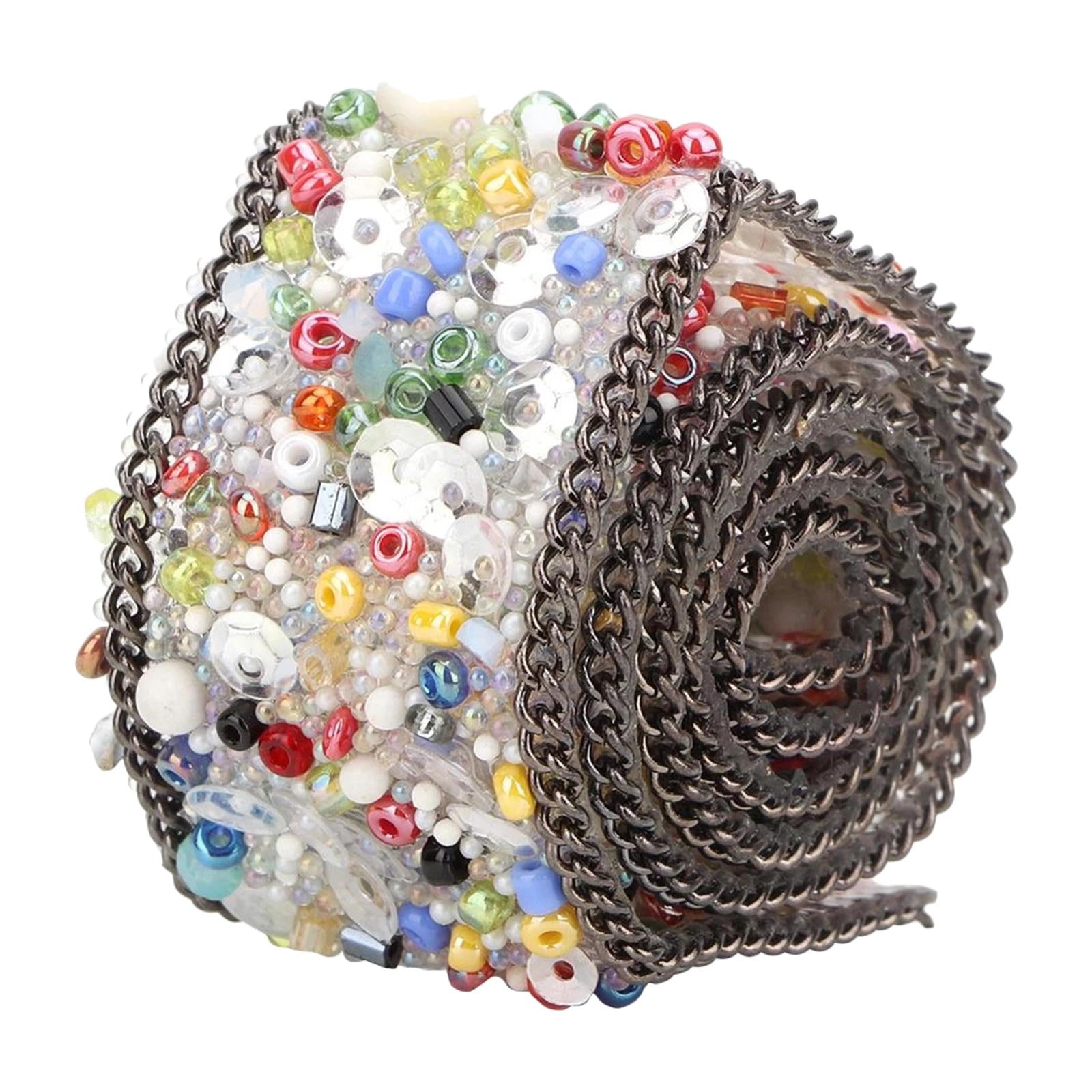 Gravel Shell Diamond Lace Ribbon Colorful Trim Sewing Embellish Multicolor