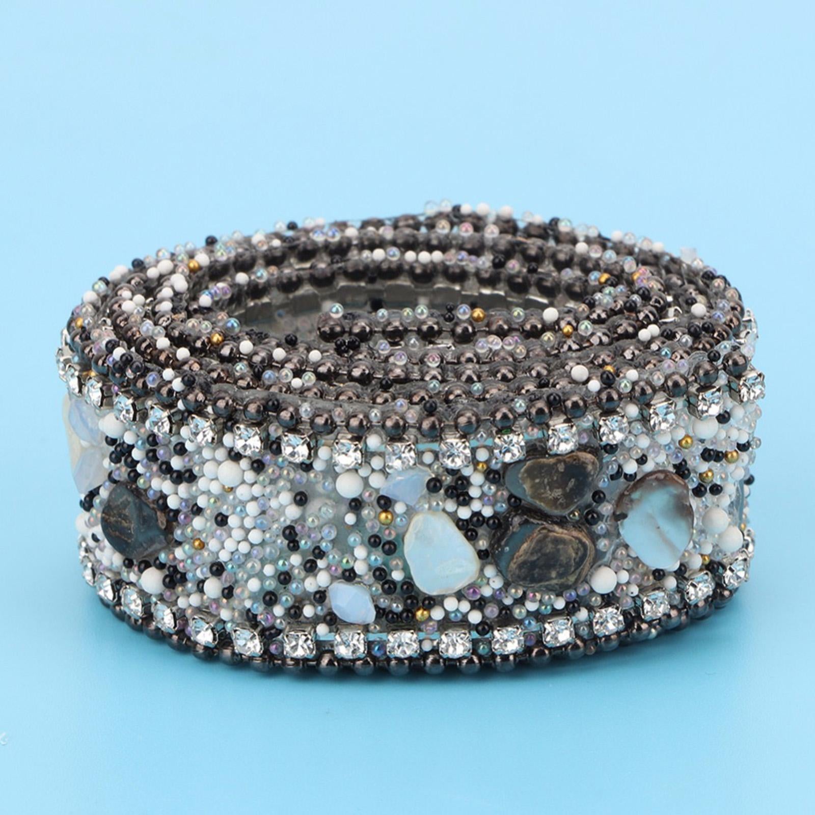 Gravel Shell Diamond Lace Ribbon Colorful Trim Sewing Embellish Black
