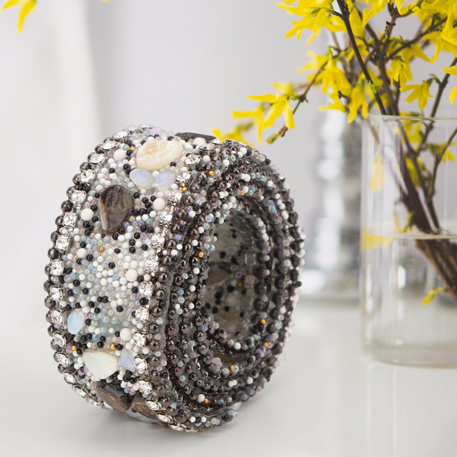 Gravel Shell Diamond Lace Ribbon Colorful Trim Sewing Embellish Black