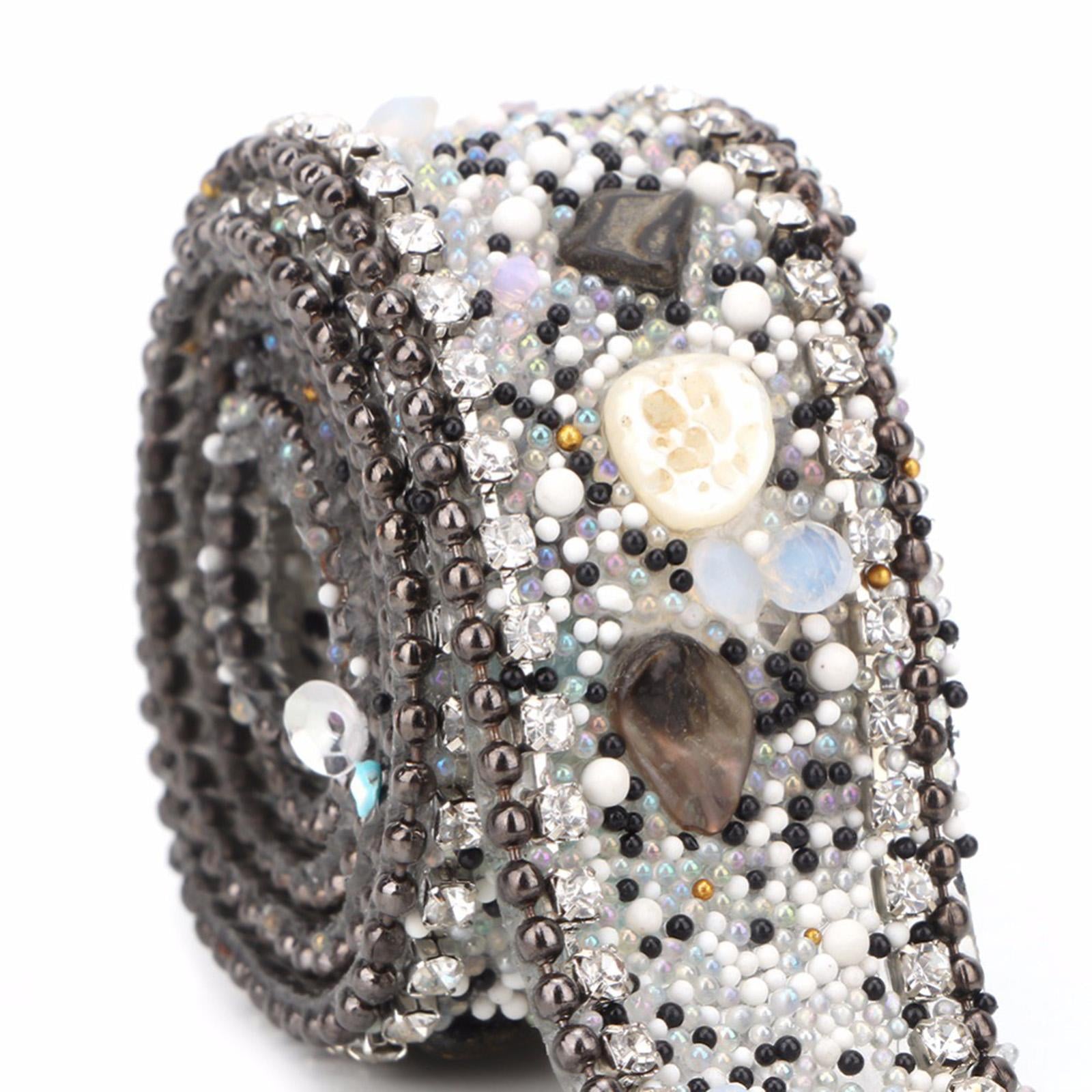Gravel Shell Diamond Lace Ribbon Colorful Trim Sewing Embellish Black