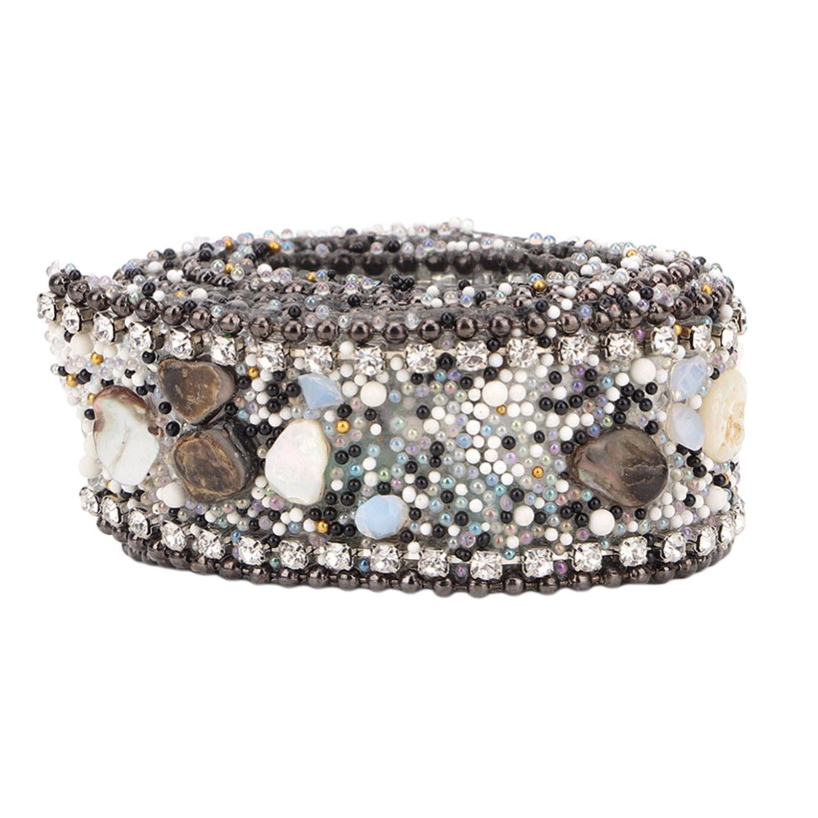 Gravel Shell Diamond Lace Ribbon Colorful Trim Sewing Embellish Black