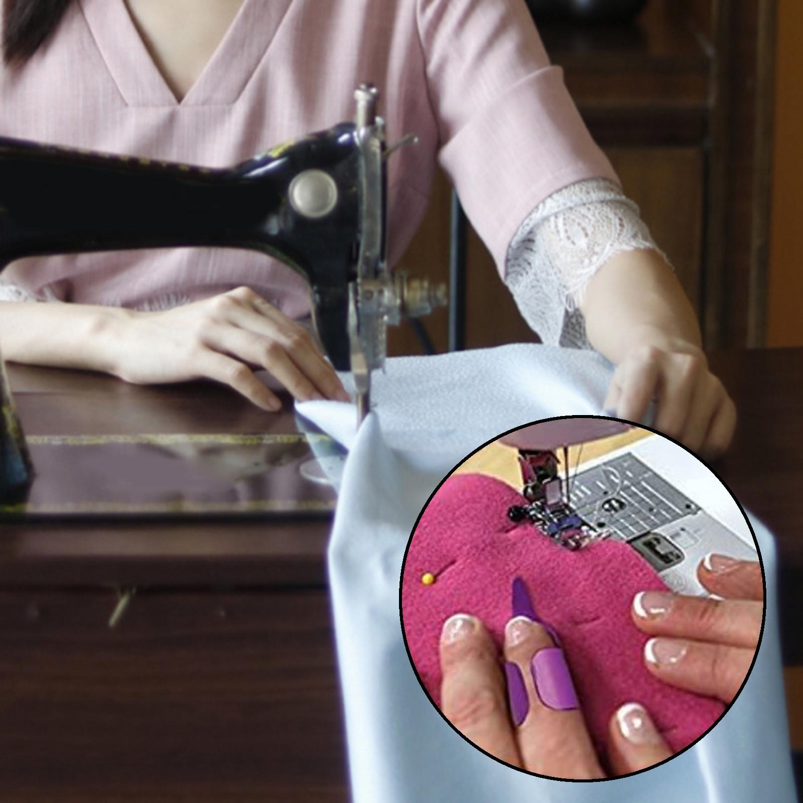 3Pcs Sewing Fingerthing Pusher fabric Ironing Finger Gloves Open Tool Purple