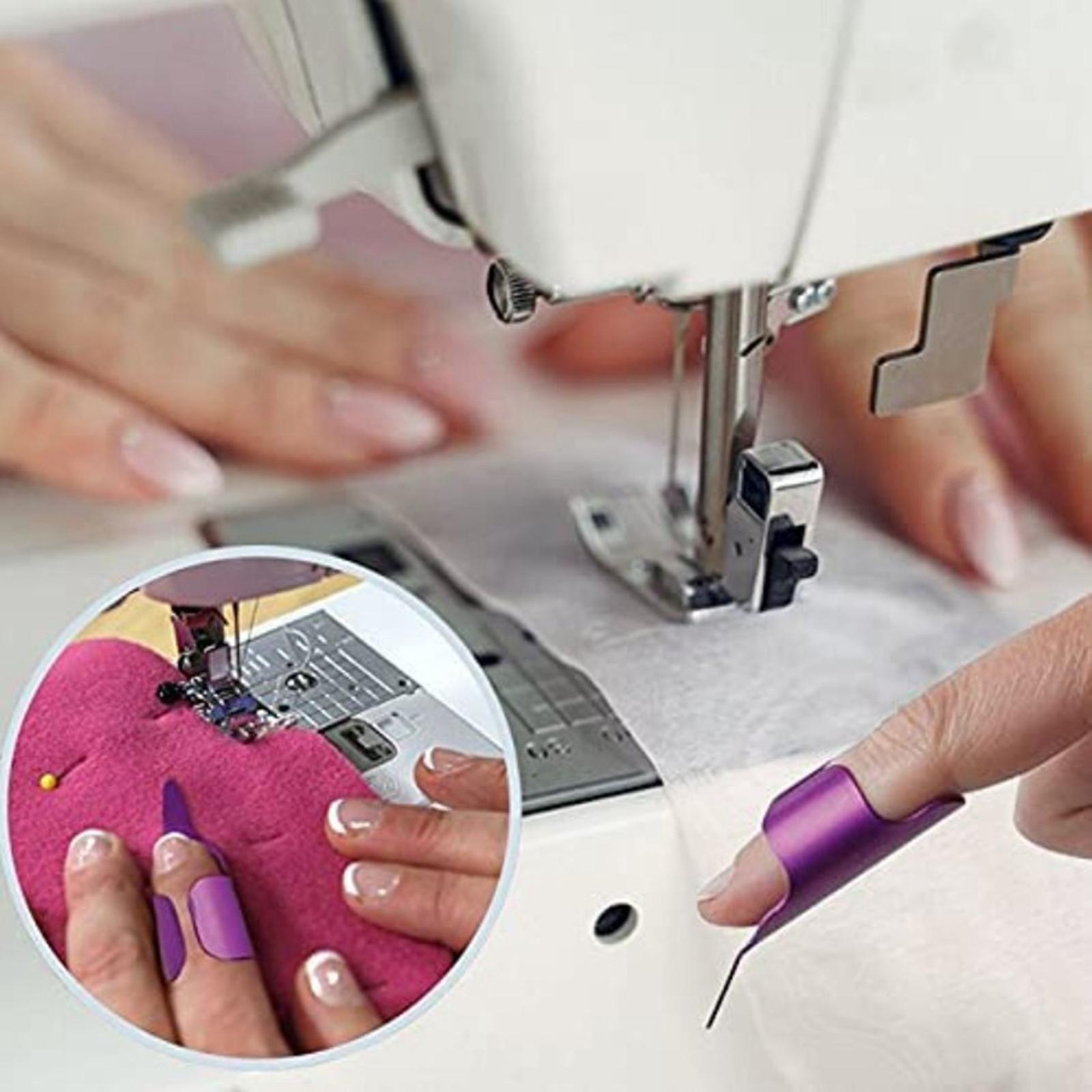 3Pcs Sewing Fingerthing Pusher fabric Ironing Finger Gloves Open Tool Purple