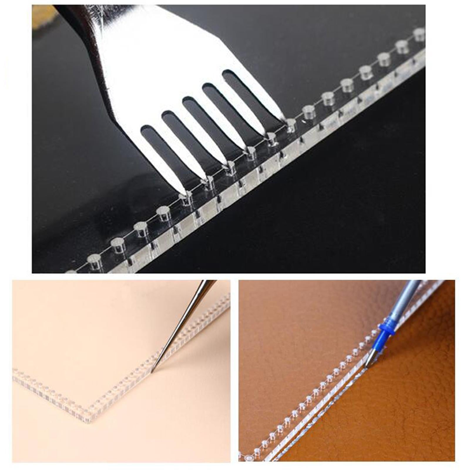 Leather Craft Punching Ruler Transparent Acrylic 175x85mm Template 3.85mm