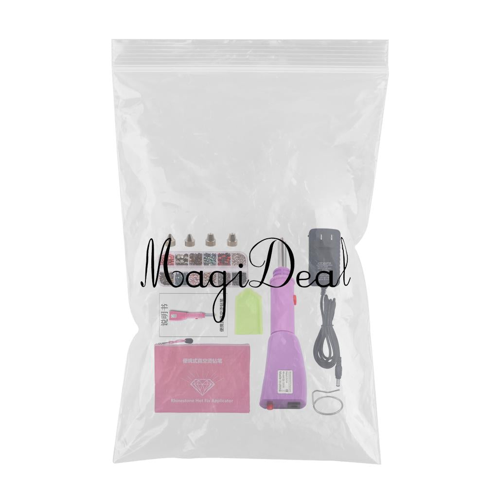 Hotfix Applicator Kit Wand Hot Fix Rhinestone Iron On for Nails Decor Purple