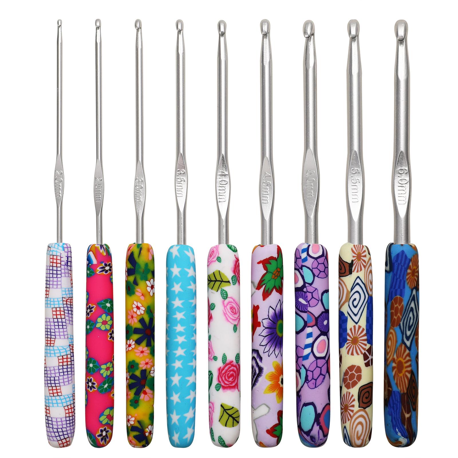 31Pcs Crochet Hook Kit Yarn Knitting Hooks + Case 9-Sizes for Beginners White Case