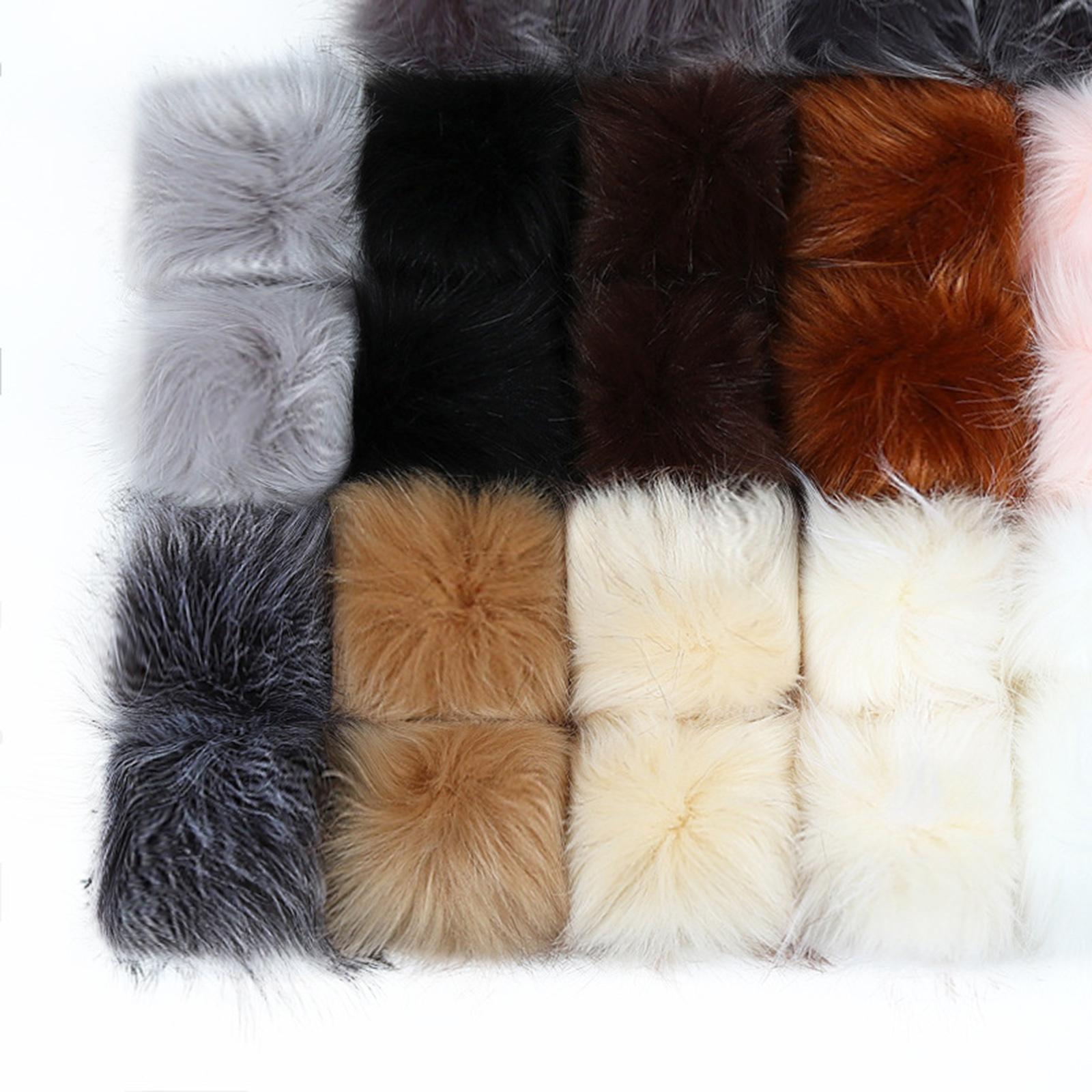 Faux Fur Pompom Ball DIY W/Snap Button Multicolor Caps Scarves  24Pcs 8cm