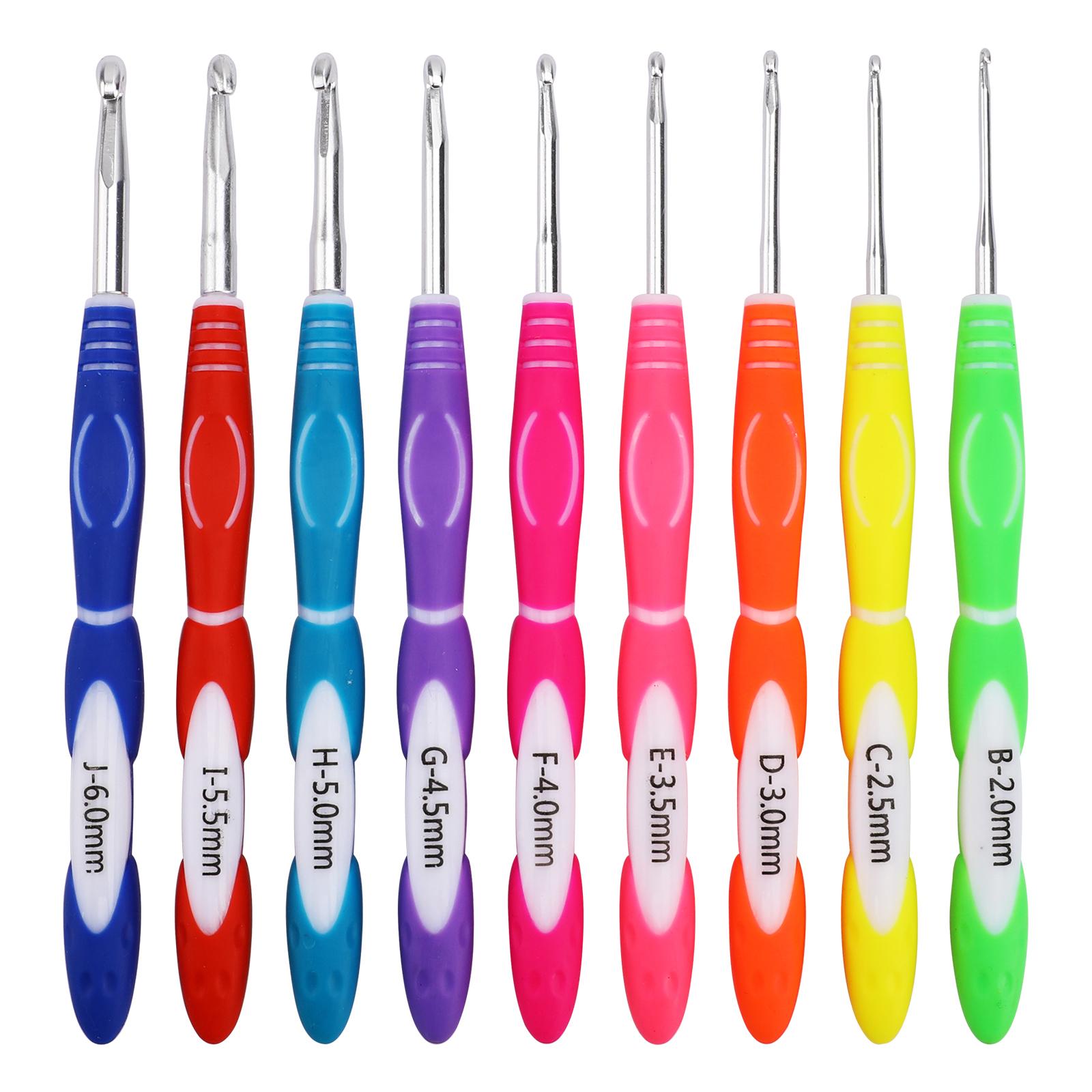 13x Crochet Hooks Set Knitting Needles 6 Rool Wool Sewing Weaving 2mm - 6mm