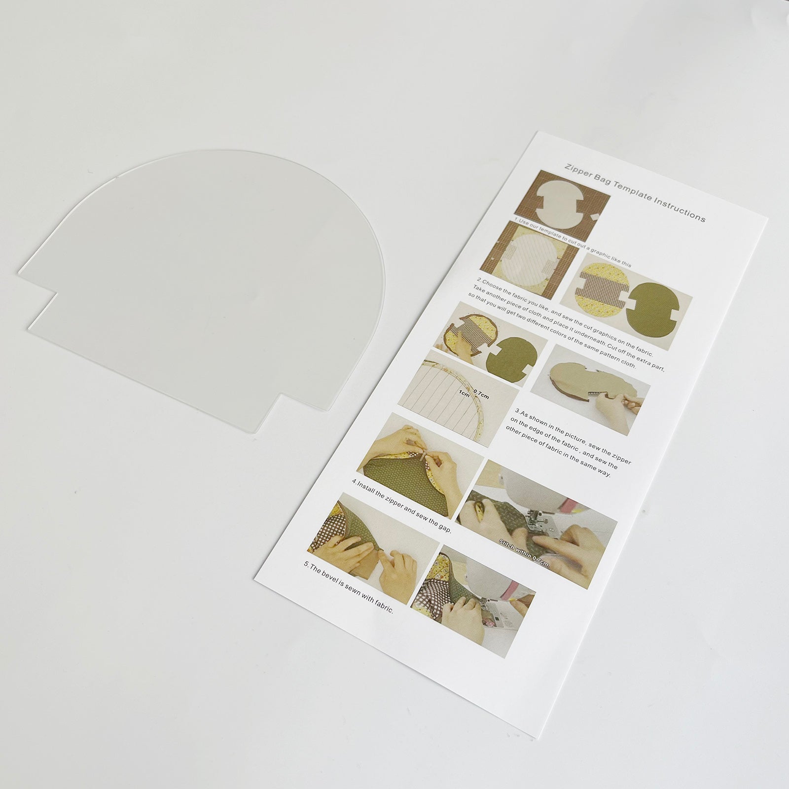 Patchwork Quilting Ruler Stencil Wallet Template Drawing Handmade Purse L