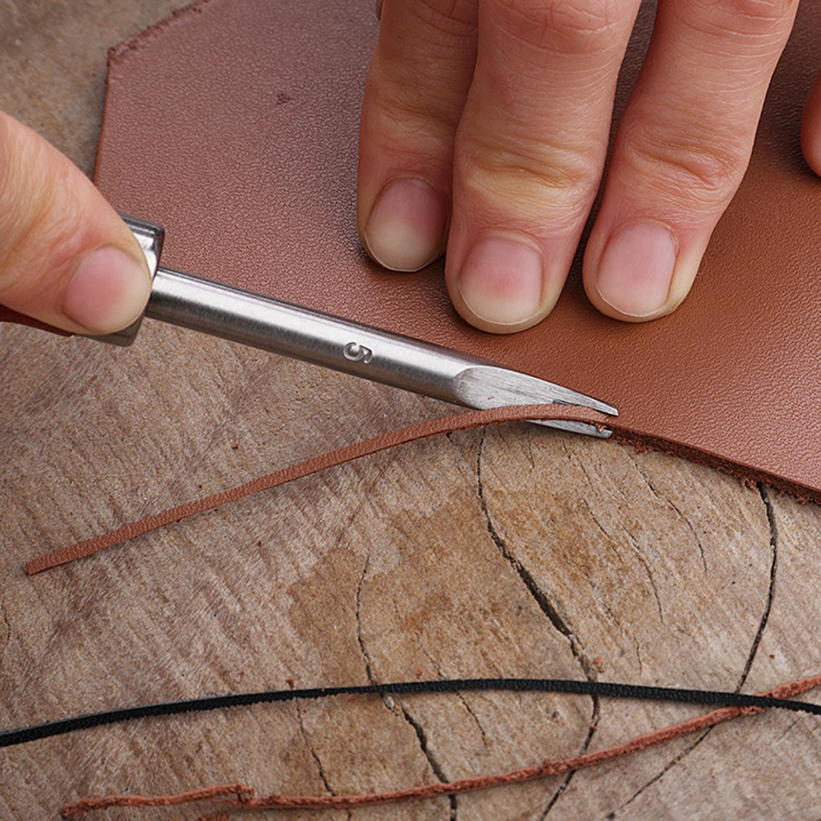 Leather Edge Trimmer Beveler Tool with Wood Handle Leather Trimming Cutting