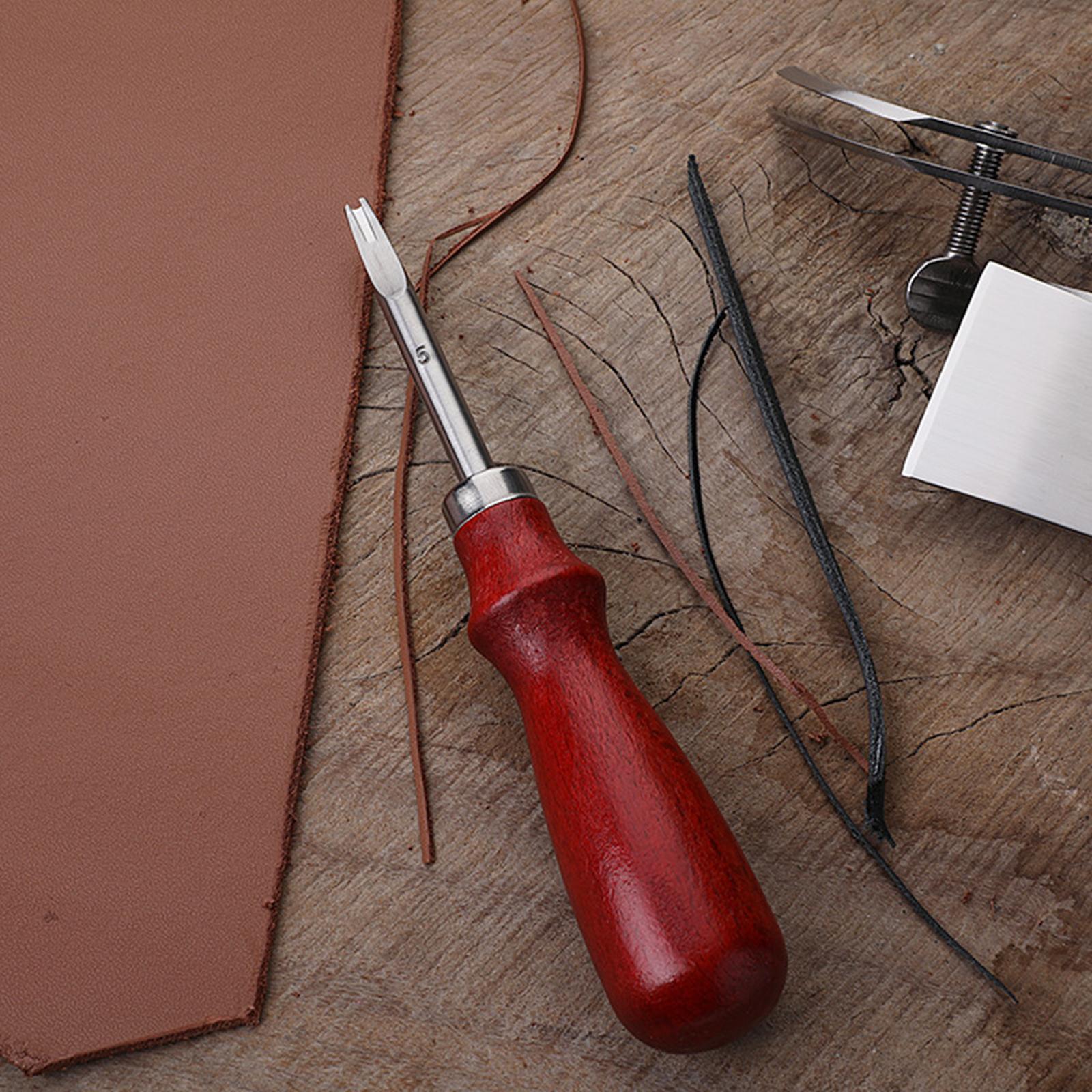 Leather Edge Trimmer Beveler Tool with Wood Handle Leather Trimming Cutting