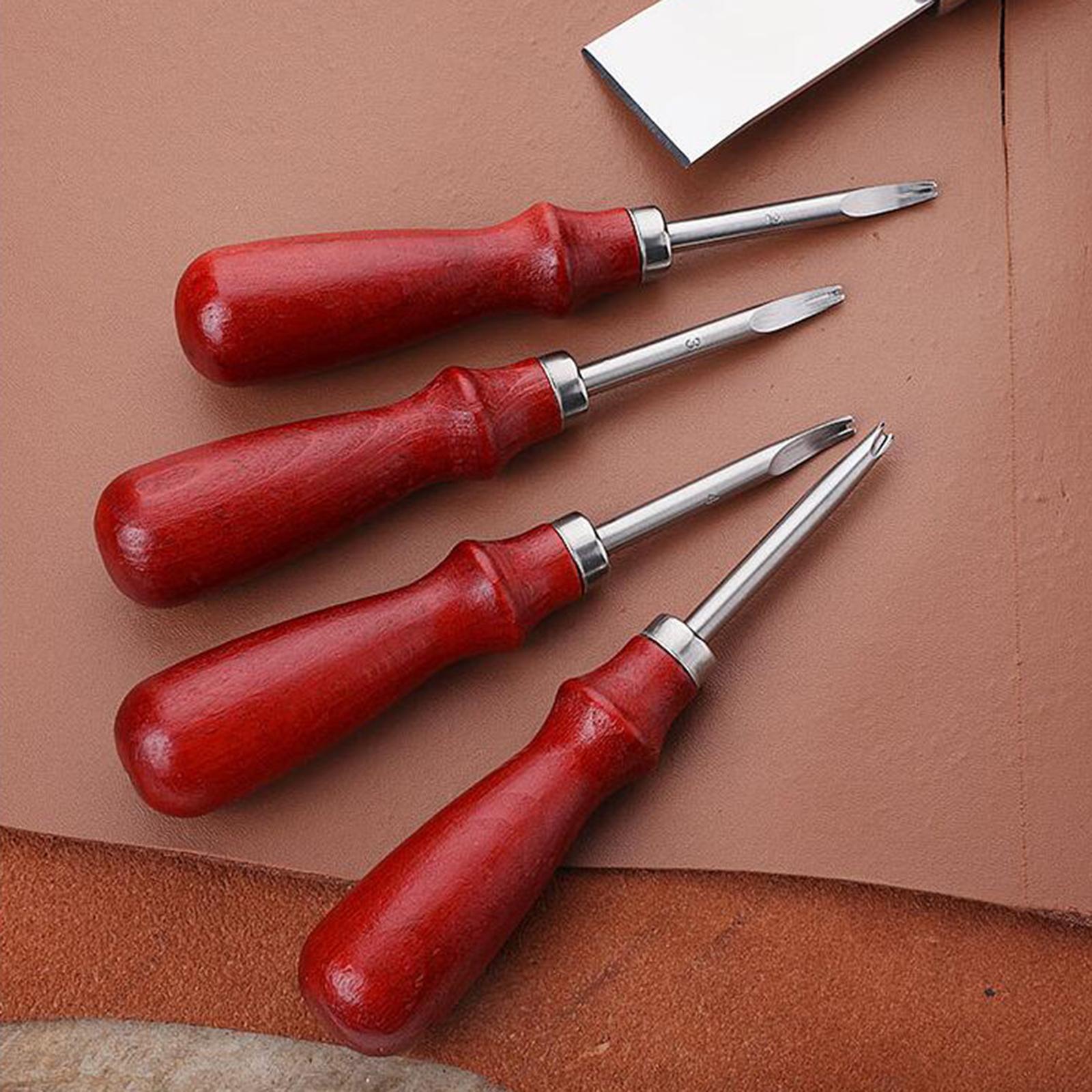 Leather Edge Trimmer Beveler Tool with Wood Handle Leather Trimming Cutting