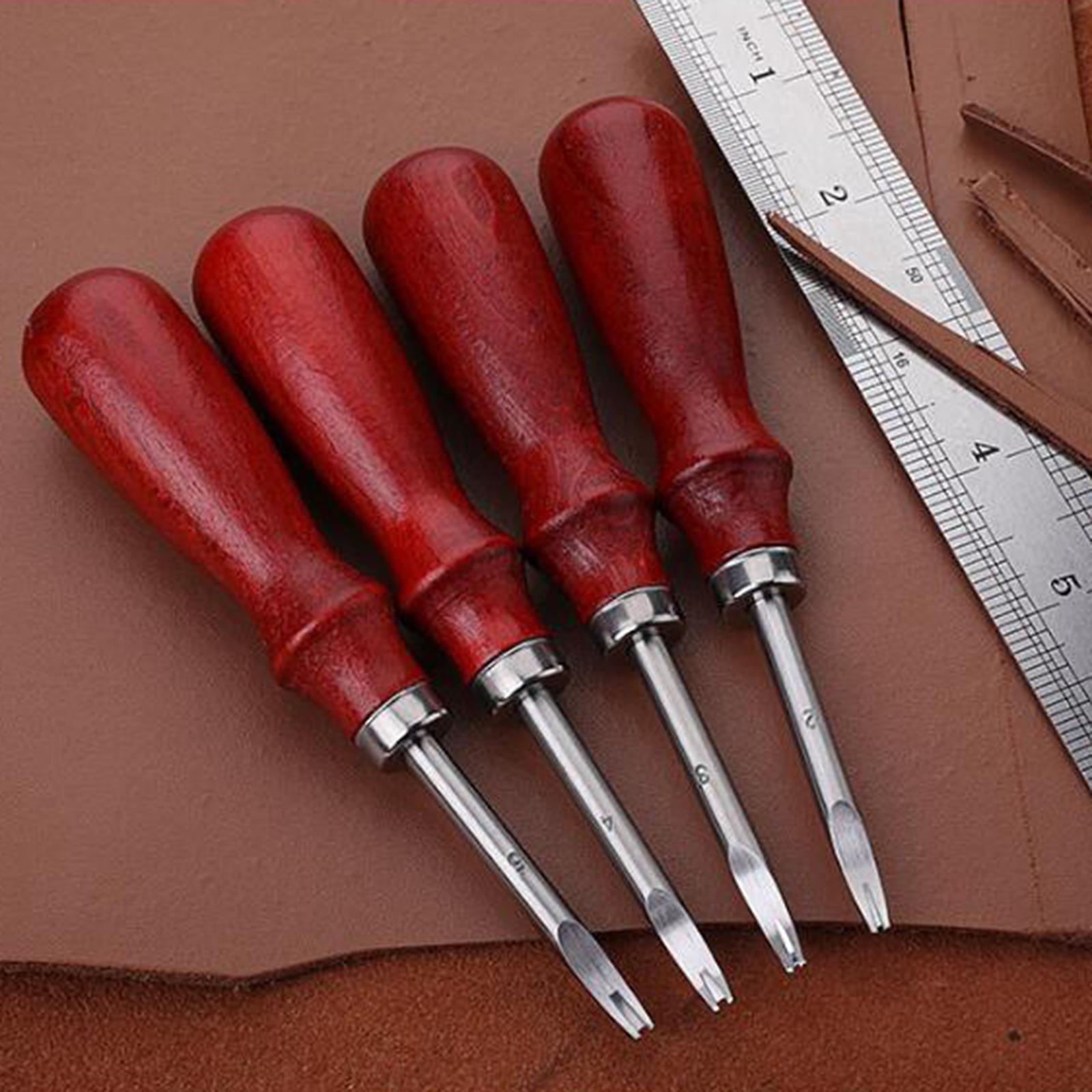 Leather Edge Trimmer Beveler Tool with Wood Handle Leather Trimming Cutting