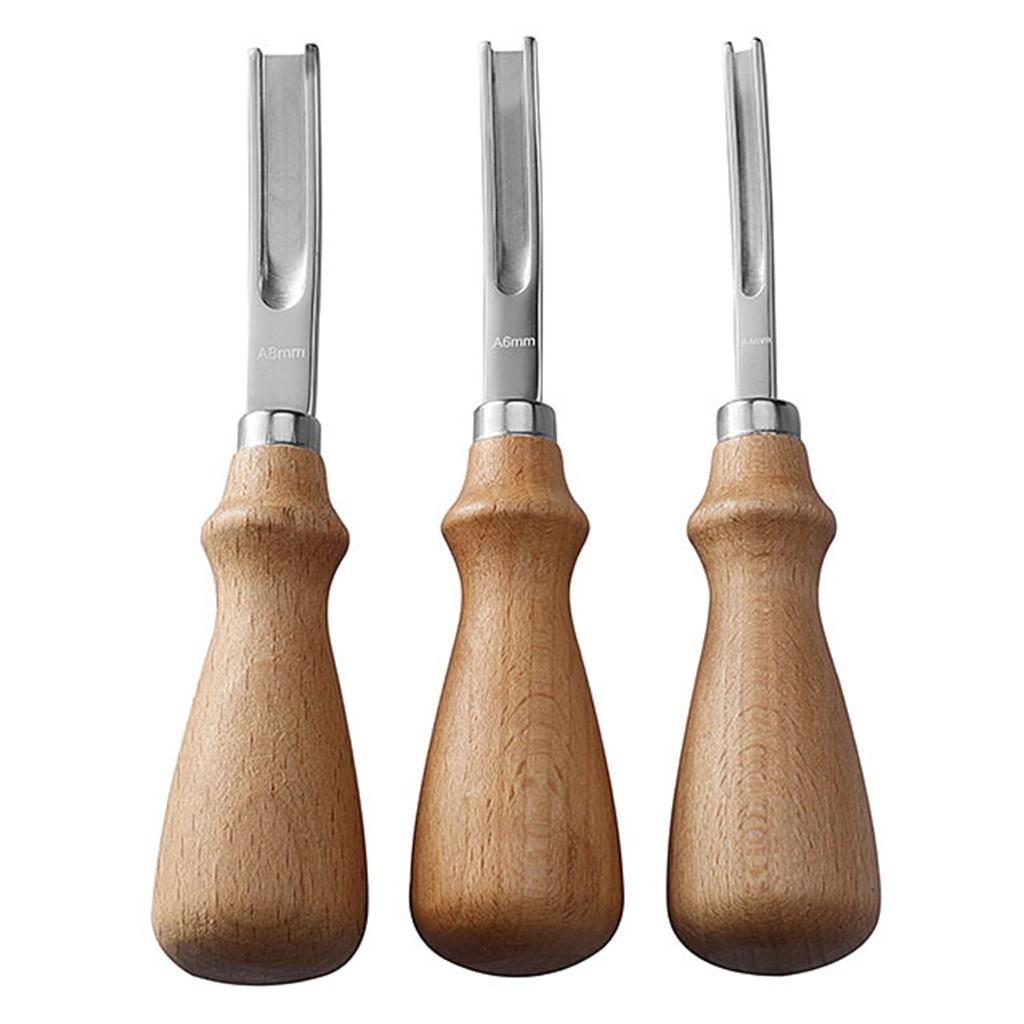 Leather Edge Trimmer Beveler Tool with Wood Handle Leather Trimming 4mm