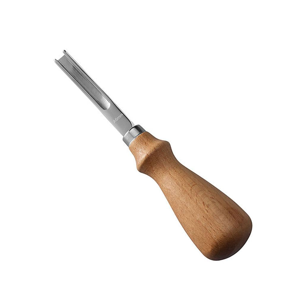 Leather Edge Trimmer Beveler Tool with Wood Handle Leather Trimming 6mm