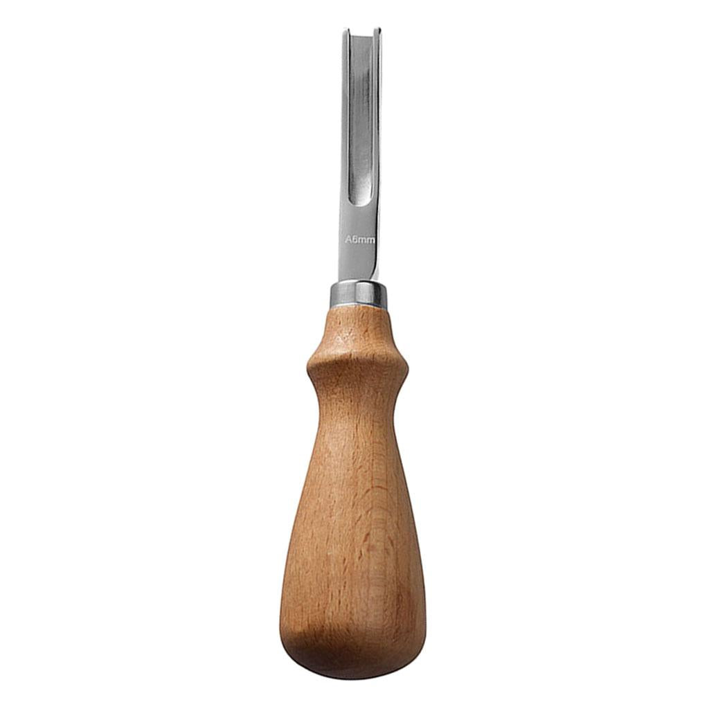 Leather Edge Trimmer Beveler Tool with Wood Handle Leather Trimming 6mm