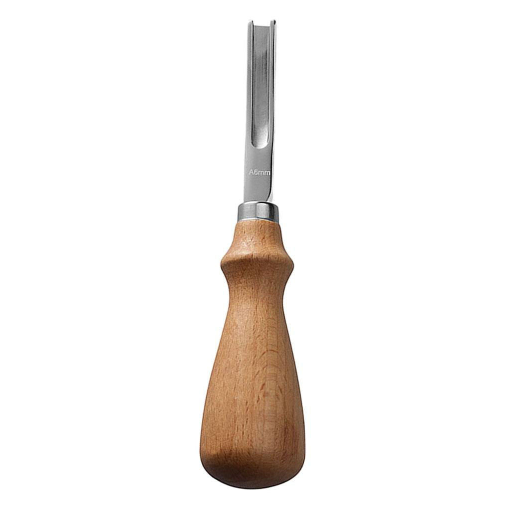 Leather Edge Trimmer Beveler Tool with Wood Handle Leather Trimming 6mm