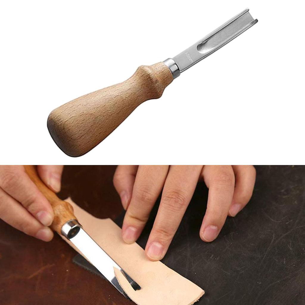 Leather Edge Trimmer Beveler Tool with Wood Handle Leather Trimming 8mm