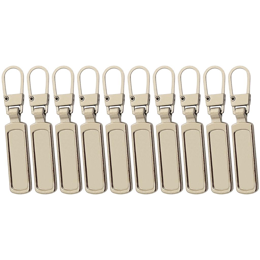 10x Zipper Pull Zipper Heads for Jacket Luggage Suitcase Skirt Bags Silver