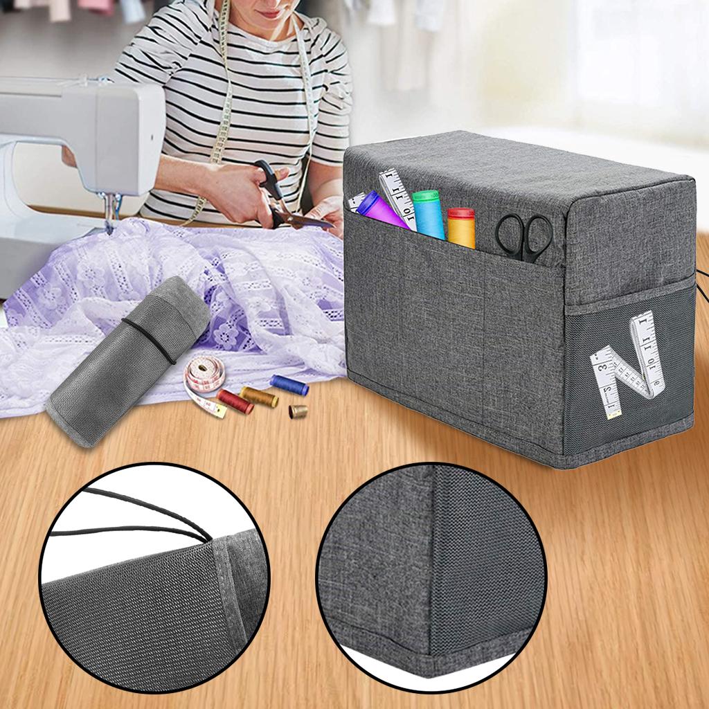 Dust Cover for Sewing Machine with Pockets for Most Domestic Sewing Machines