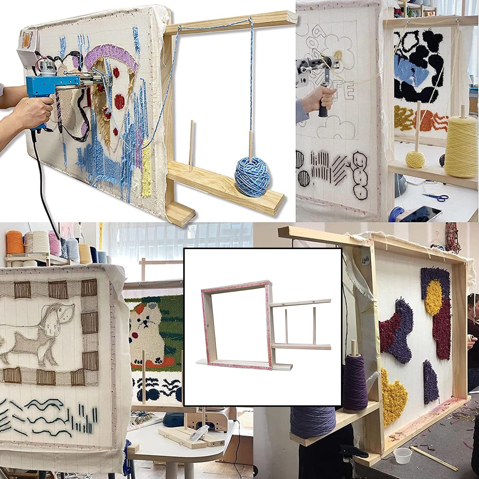Wooden Tufting Frame Carpet Rug Making Frames Tabletop Holder DIY Display