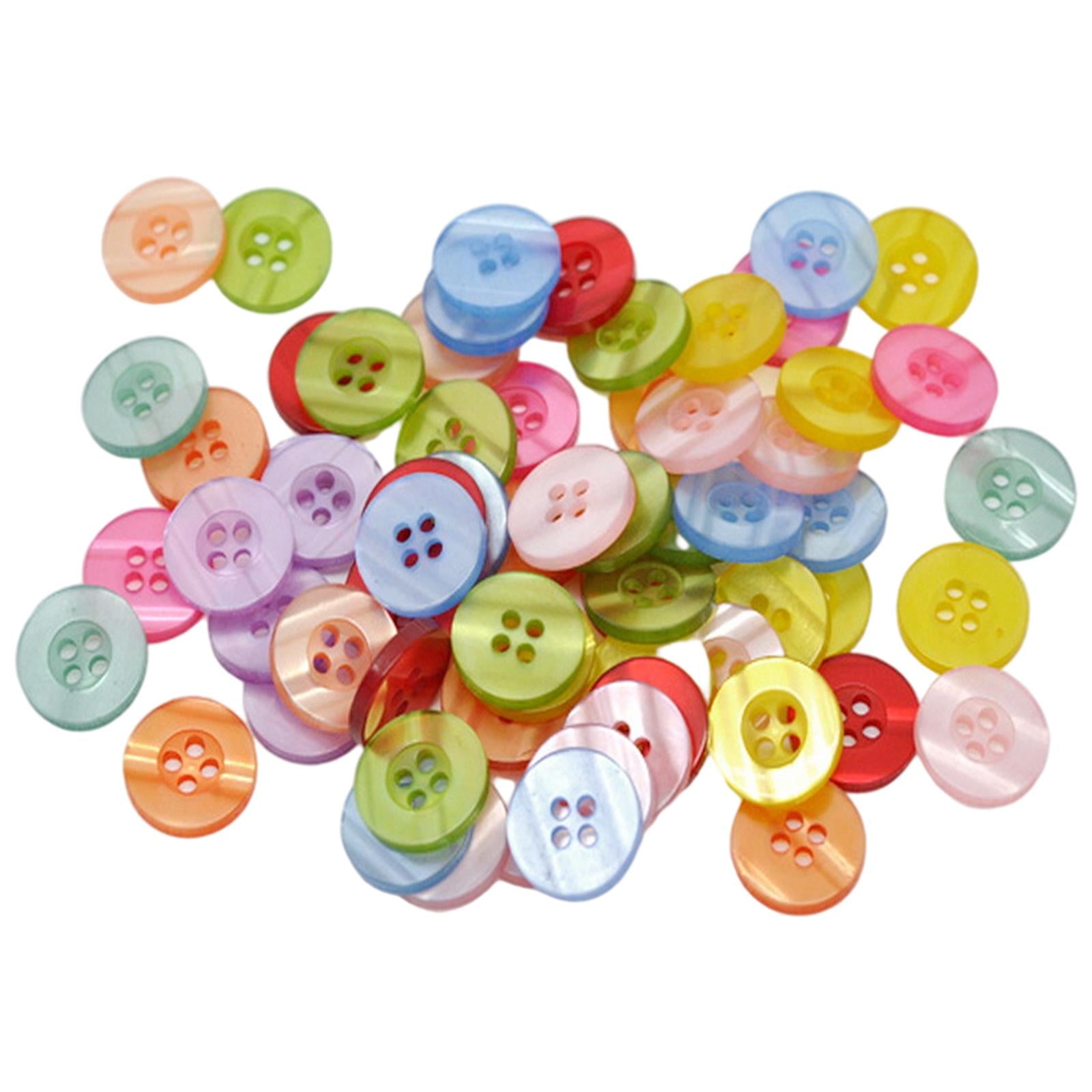 100x resin buttons Round 4-holes sewing scrapbooking crafts accessories 15mm