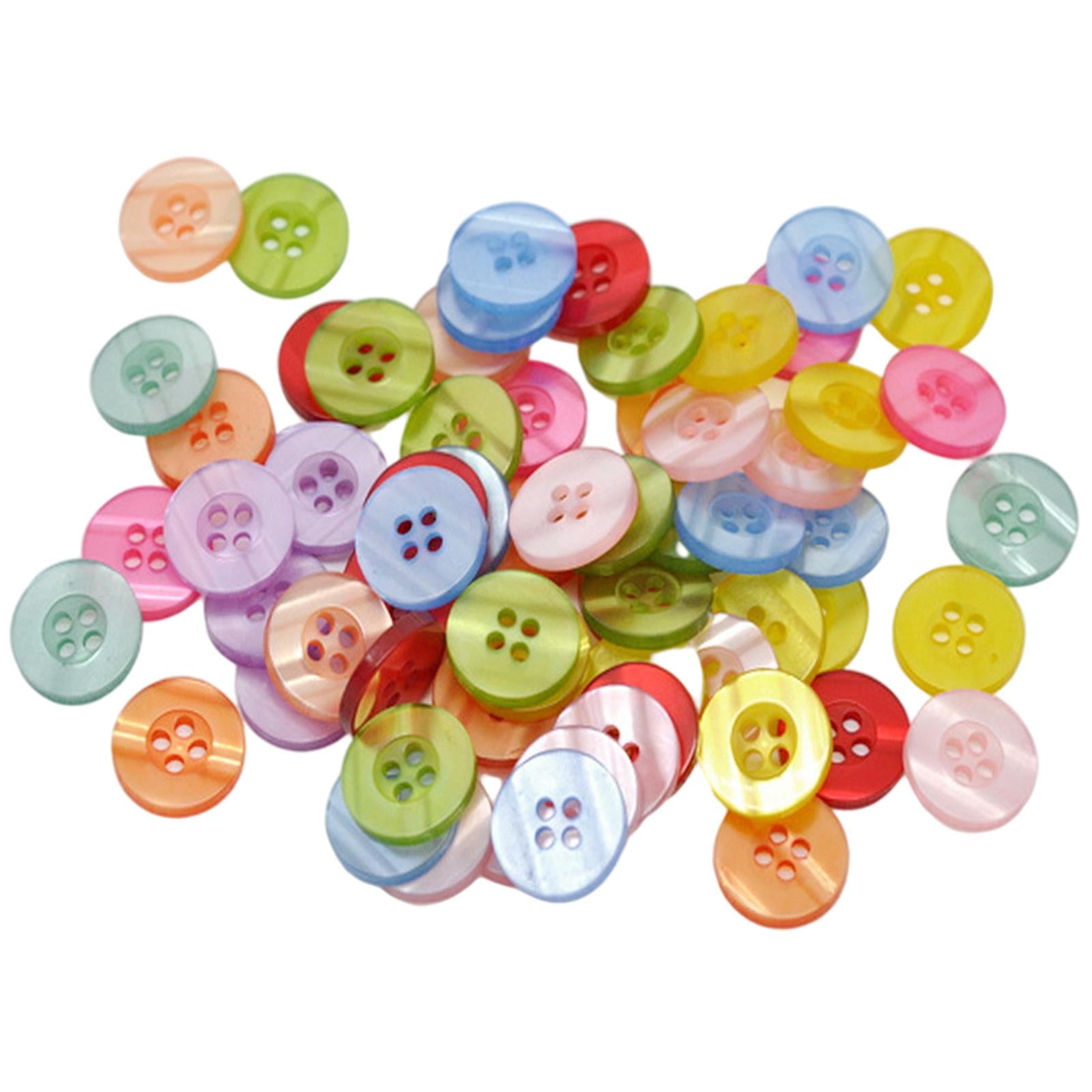 100x resin buttons Round 4-holes sewing scrapbooking crafts accessories 15mm