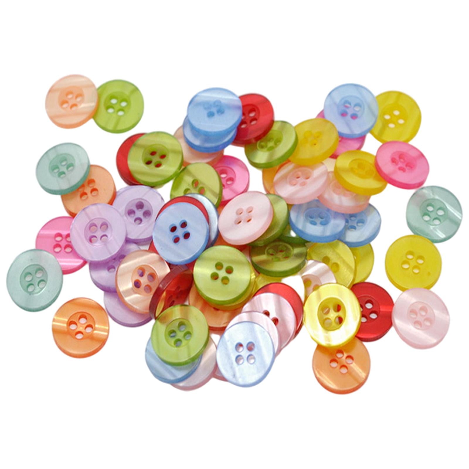 100x resin buttons Round 4-holes sewing scrapbooking crafts accessories 15mm