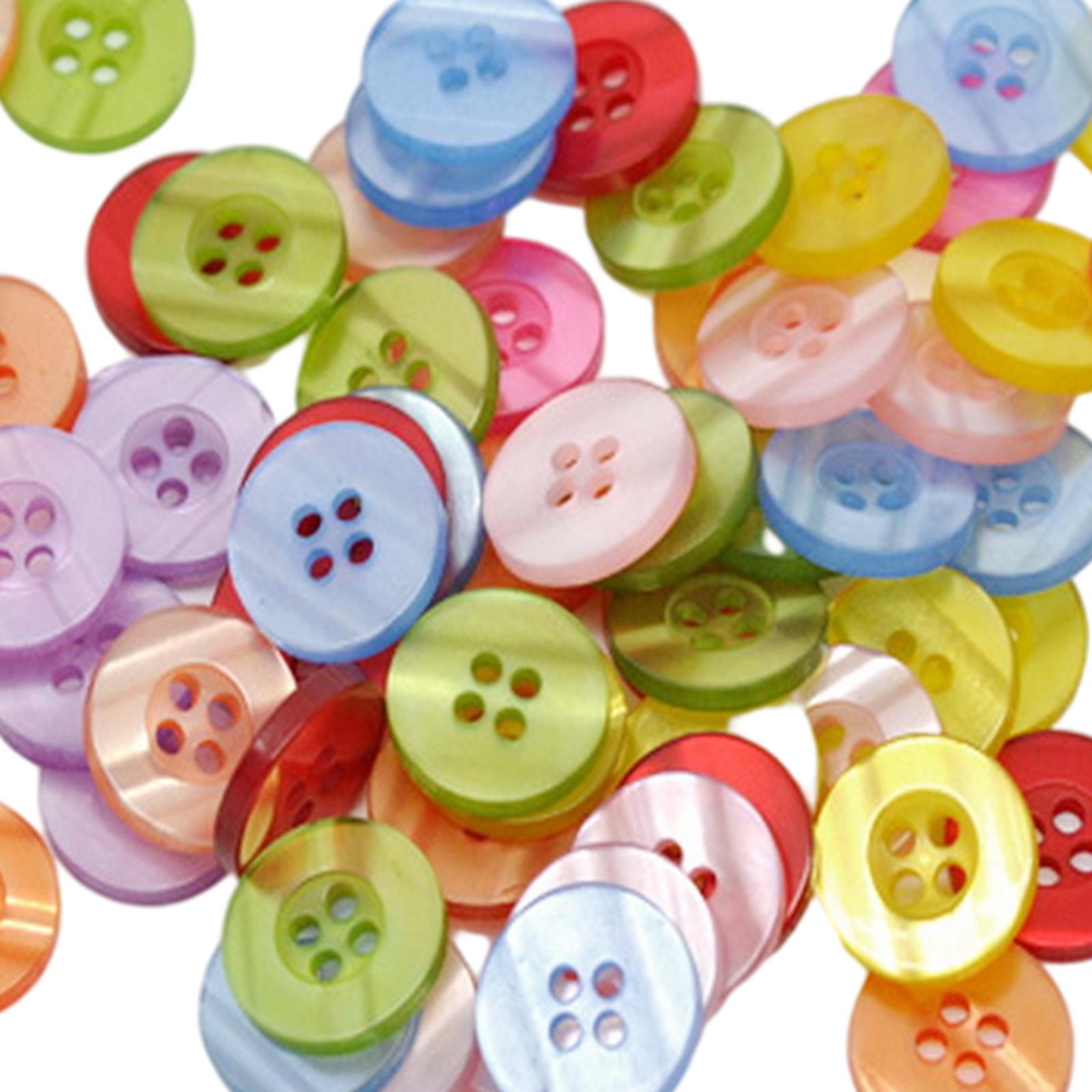 100x resin buttons Round 4-holes sewing scrapbooking crafts accessories 15mm
