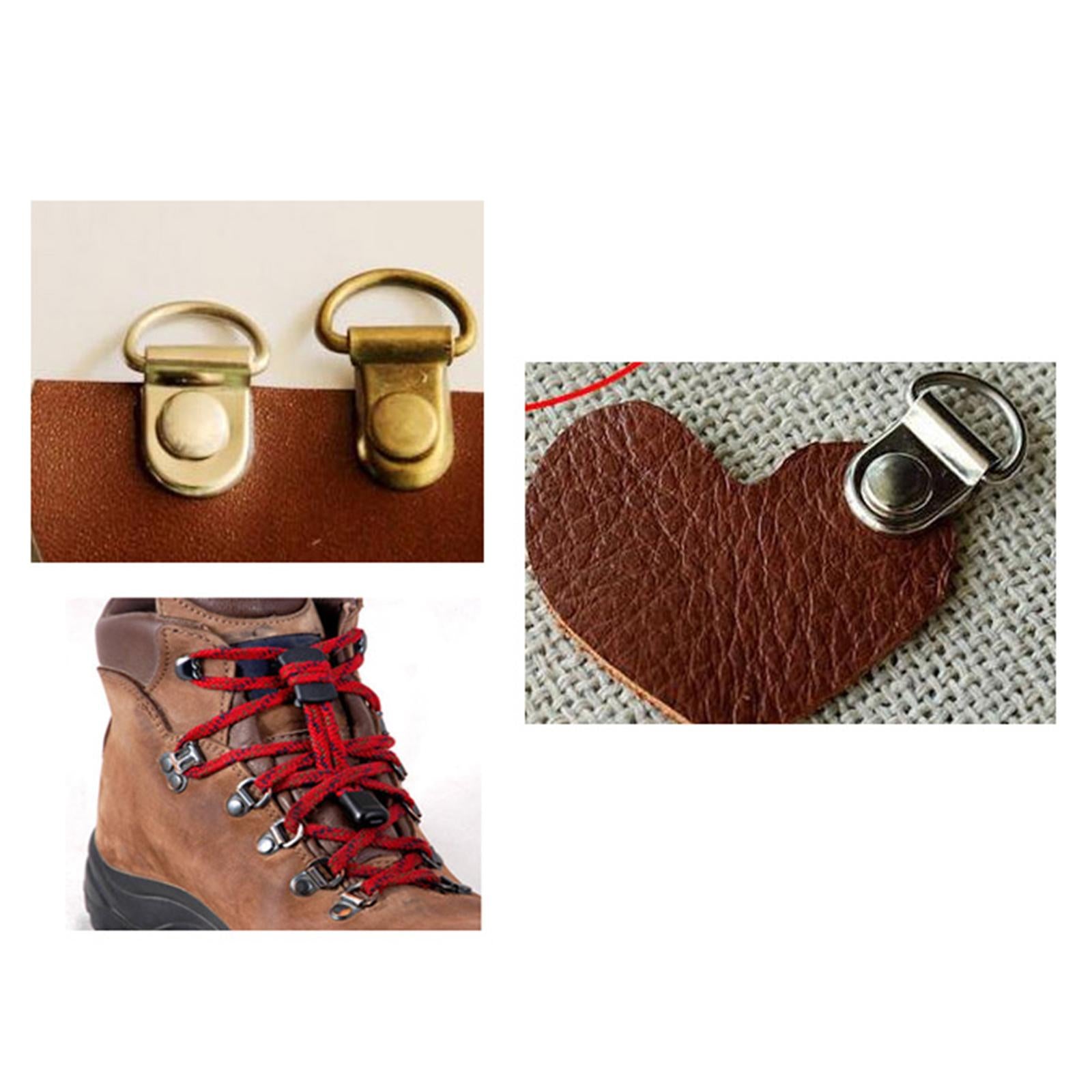 Boot Lace Hooks for Leather Craft Mountaineering Shoes Bag Bronze 8x12mm