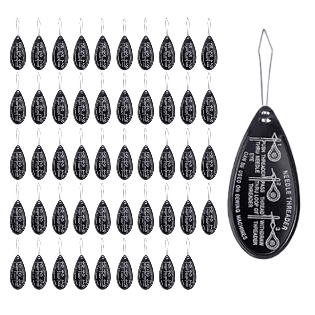 Bow Wire Needle Threader Hand Machine Sewing Stitch Insertion Tool 50PCS